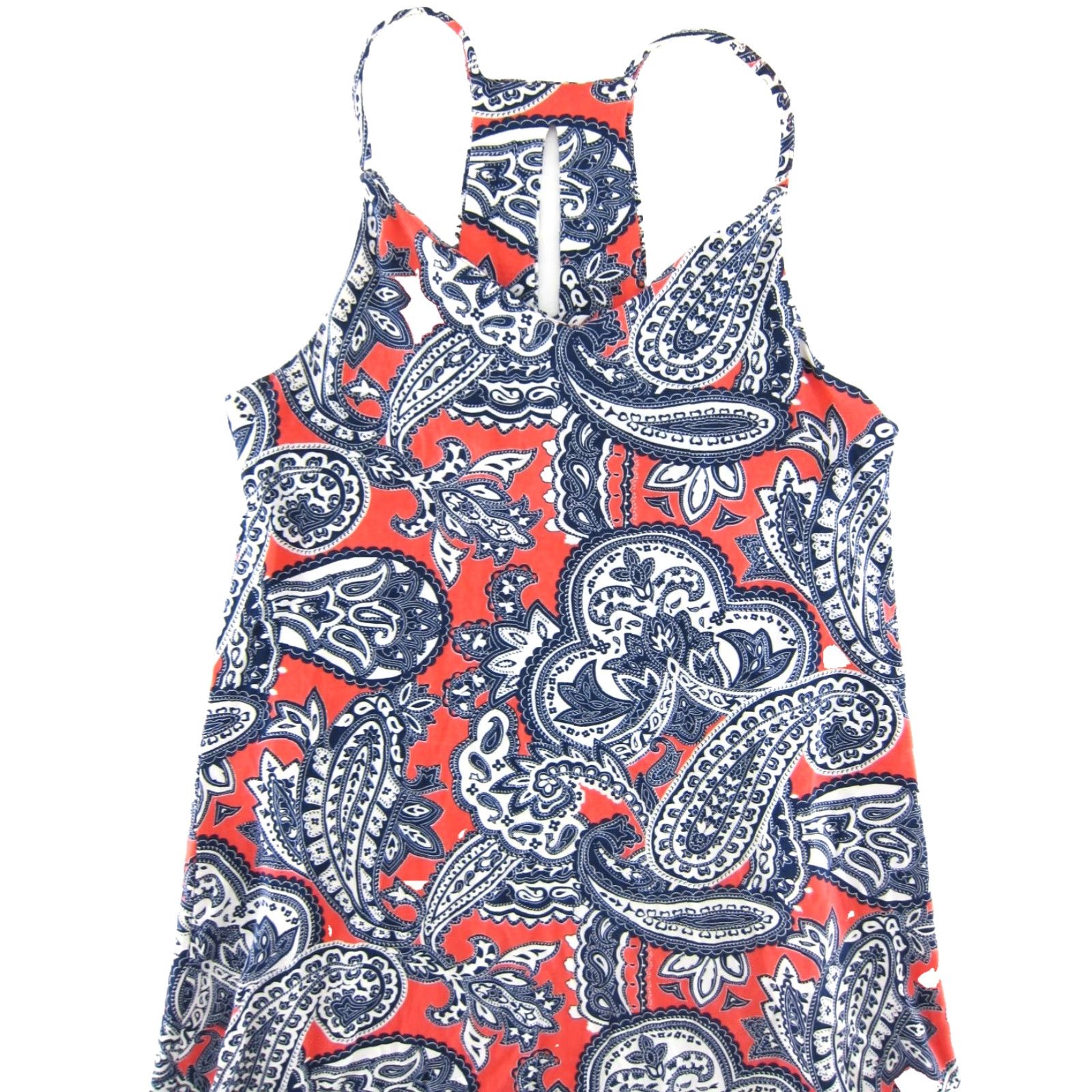 Cynthia Rowley Cynthia Rowley Blue White Coral Paisley Jersey High Low Long Maxi Tank Dress XS Size XS / US 0-2 / IT 36-38 - 4 Thumbnail
