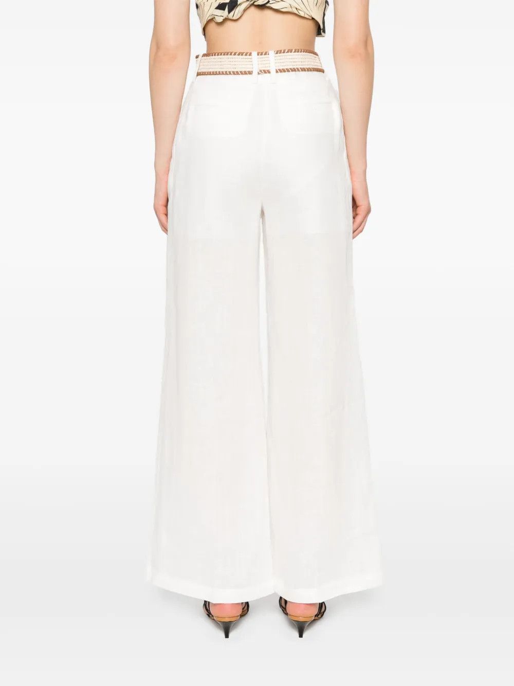 Zimmermann oc11z0525 Tuck Loose Trouser Pant in White Size 27" / US 4 / IT 40 - 4 Thumbnail