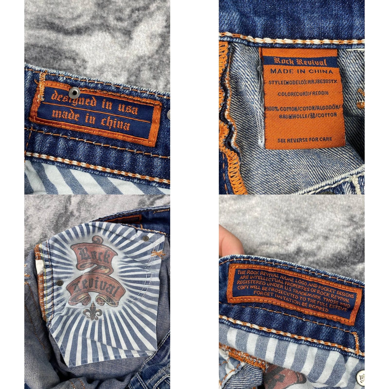 Vintage VINTAGE Rock Revival Jeans Y2K Men Size 33 Blue Straight Denim Size US 33 - 10 Thumbnail