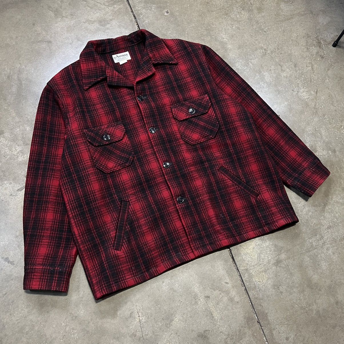 Vintage × Woolrich Woolen Mills Vintage 70s Amana Woolen Mills Plaid Mackinaw Shirt Shacket Size US XL / EU 56 / 4 - 2 Thumbnail
