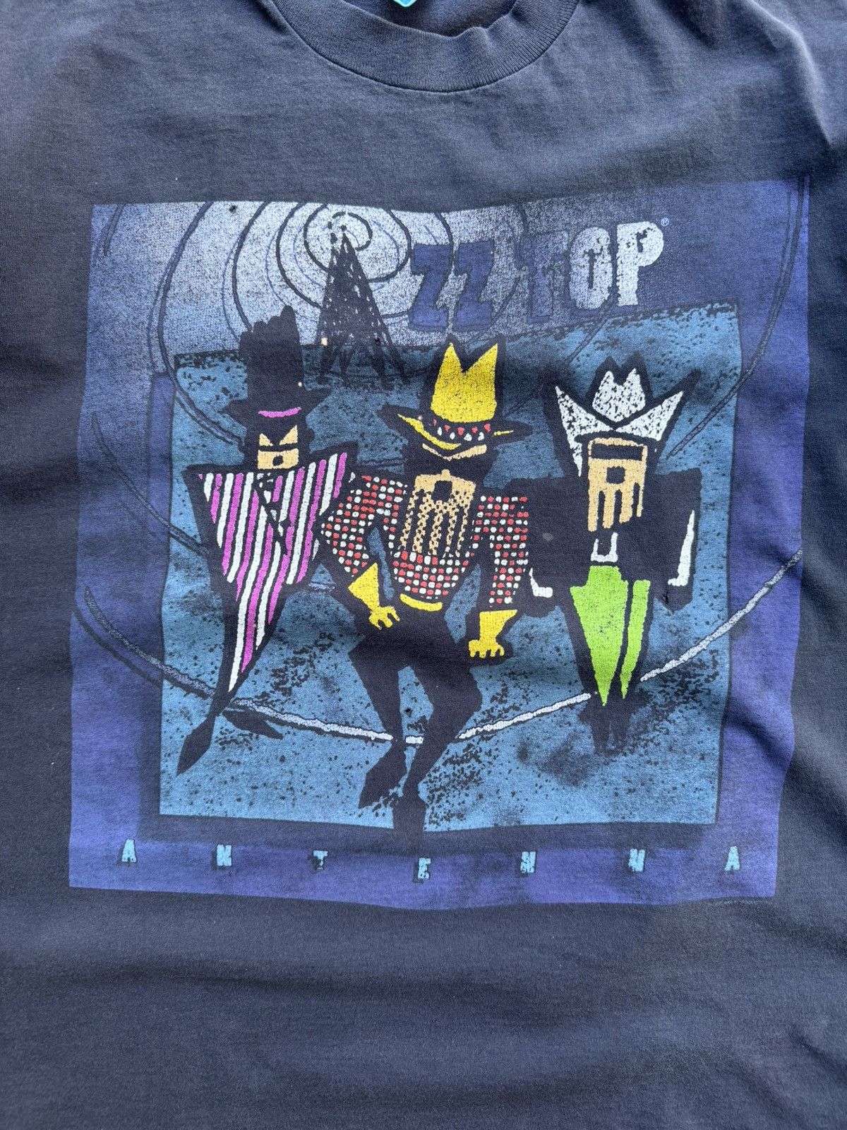 Band Tees × Vintage Vintage 1994 ZZ Top Antenna Graphic Faded Band Tee Size US L / EU 52-54 / 3 - 4 Thumbnail