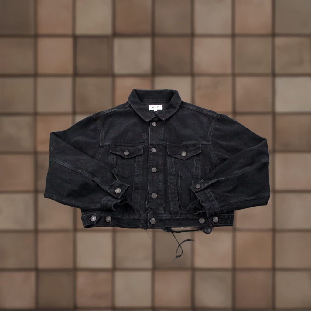 Agolde AGOLDE Jacket Womens M Black Charli Denim Trucker Workwear Outdoor Cropped Shirt Size 28" / US 6 / IT 42 - 1 Thumbnail