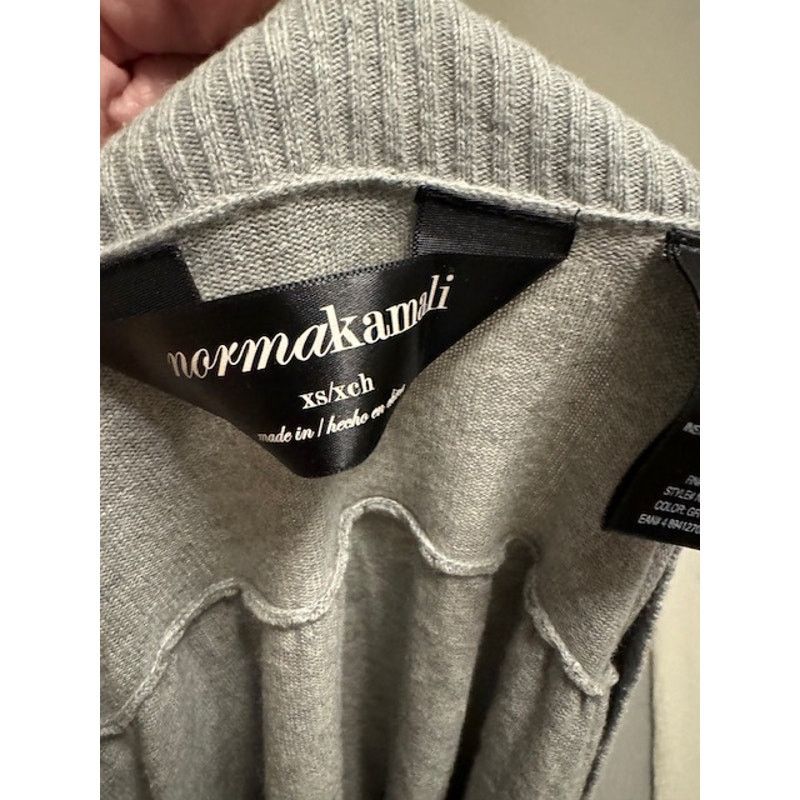 Norma Kamali Norma Kamali Grey Plunge Cardigan Sweater XS Size XS / US 0-2 / IT 36-38 - 3 Thumbnail