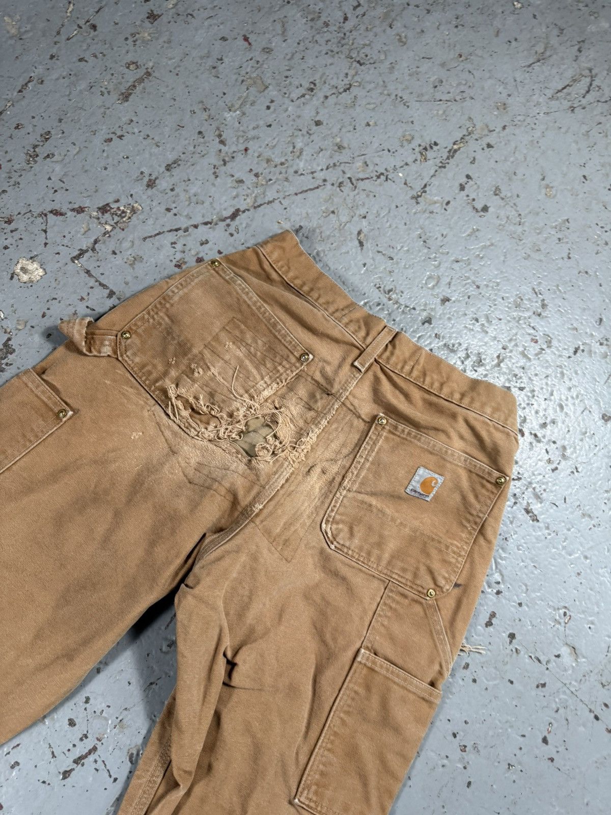 Carhartt Thrashed Distressed Faded Carhartt Double Knees Pants Size US 30 / EU 46 - 5 Thumbnail