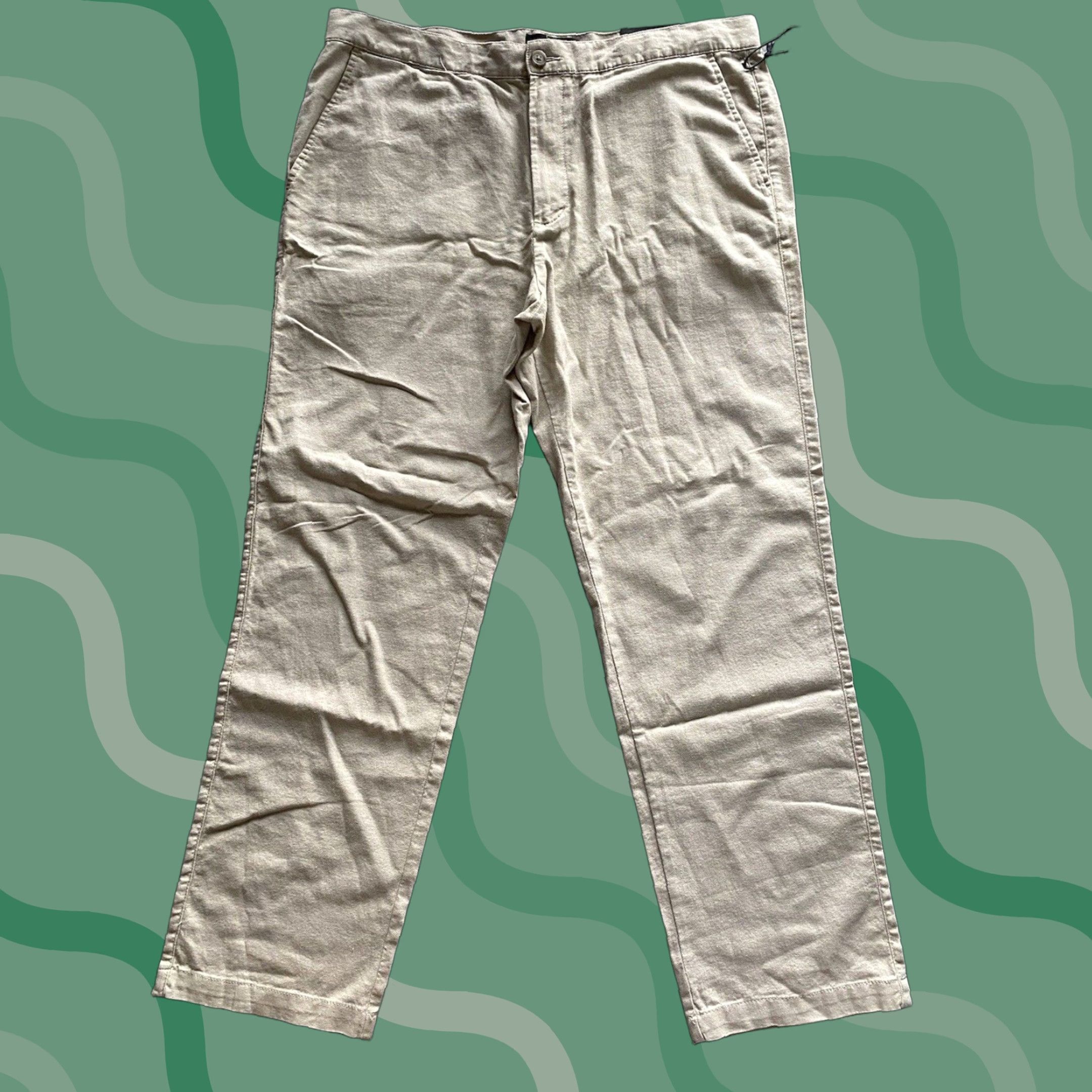 Vintage Marc Anthony Pants Men Slim Beige 38x32 Linen Blend Khakis NEW WITH TAGS Size US 38 / EU 54 - 1 Thumbnail