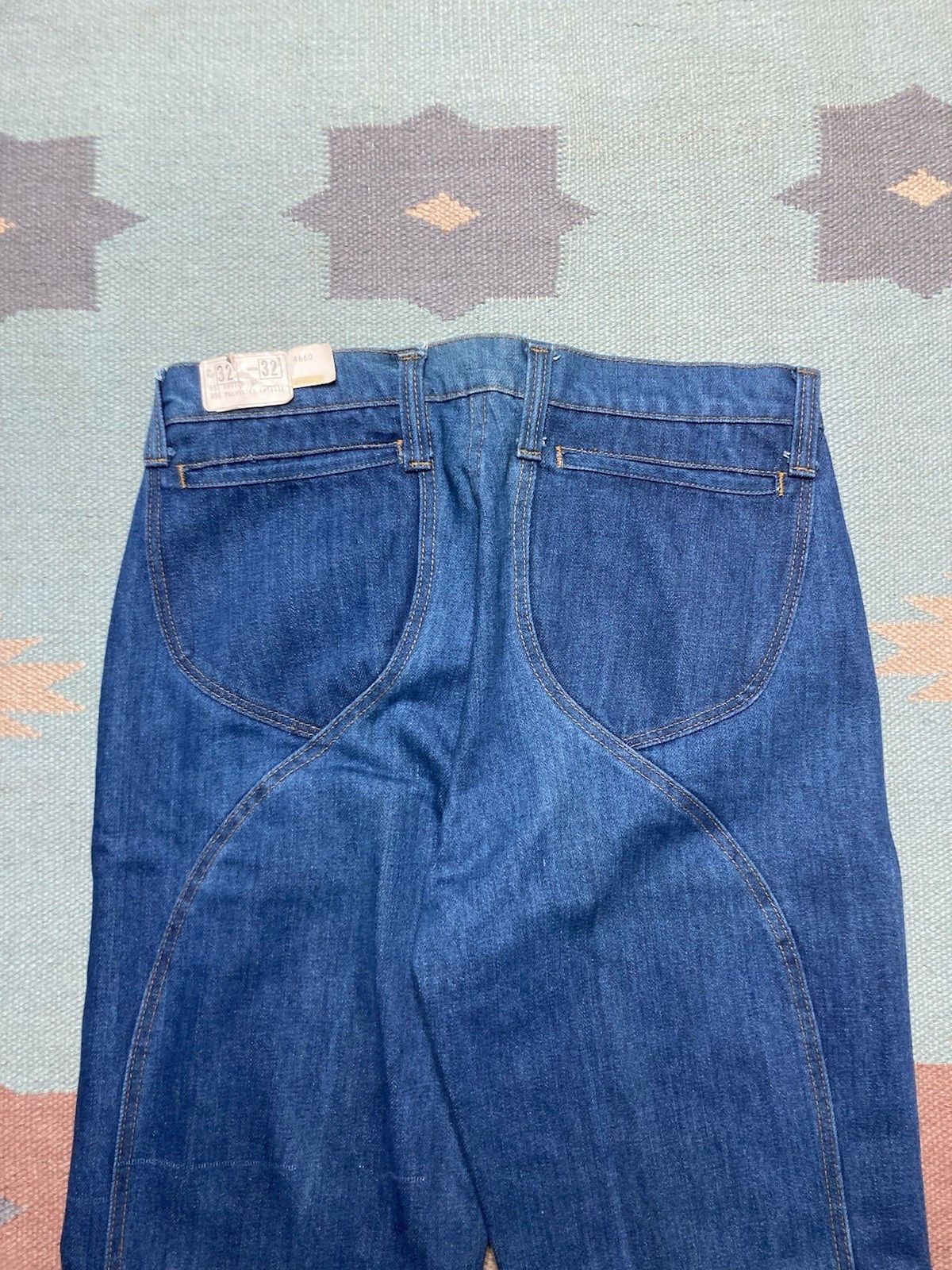 Vintage VTG 70s bell bottom jeans flare wide hippie DEADSTOCK 31x32 Size 31" - 3 Thumbnail