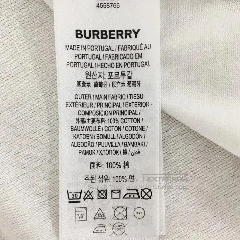 Burberry Burberry White Cotton Men's T. Size US M / EU 48-50 / 2 - 7 Thumbnail