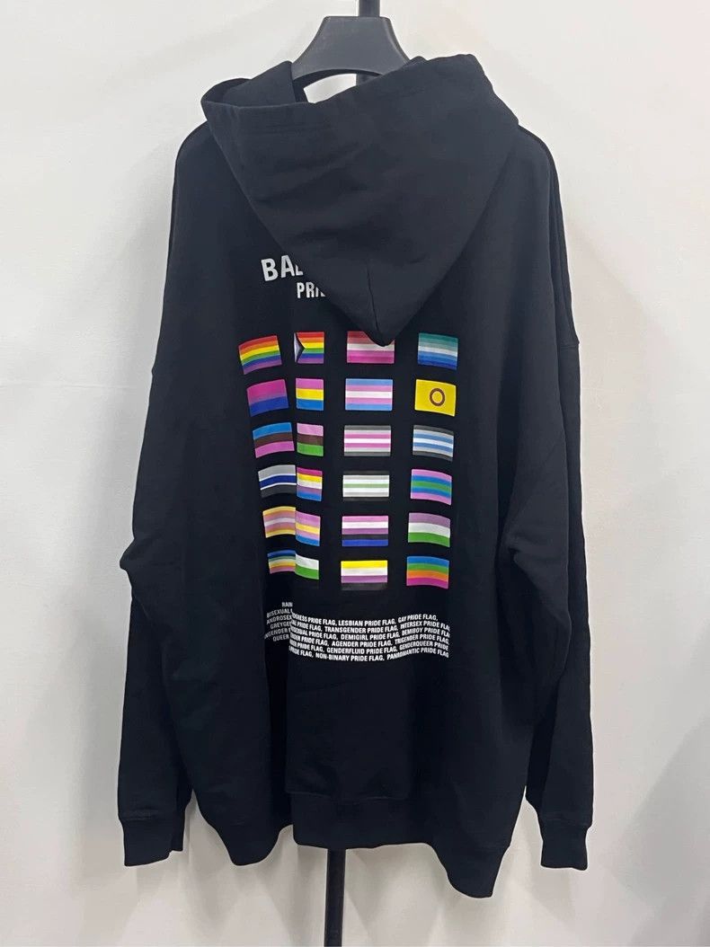 Balenciaga Balenciaga MultiLogo Printed Black Hoodie-2505 Size US XS / EU 42 / 0 - 2 Thumbnail