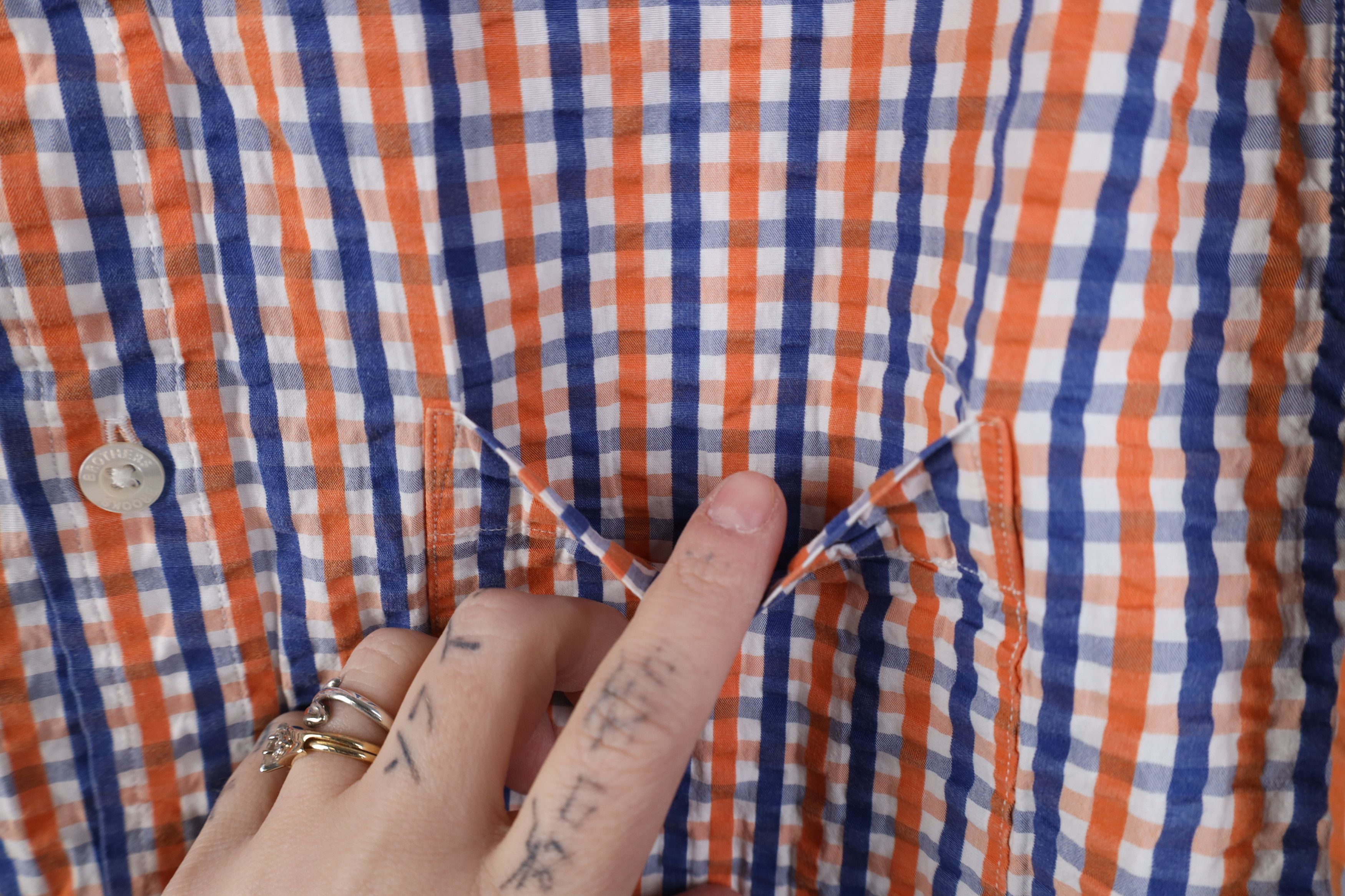Brooks Brothers Brooks Brothers Seer Sucker Collared Button Down Shirt Plaid Size US L / EU 52-54 / 3 - 6 Thumbnail
