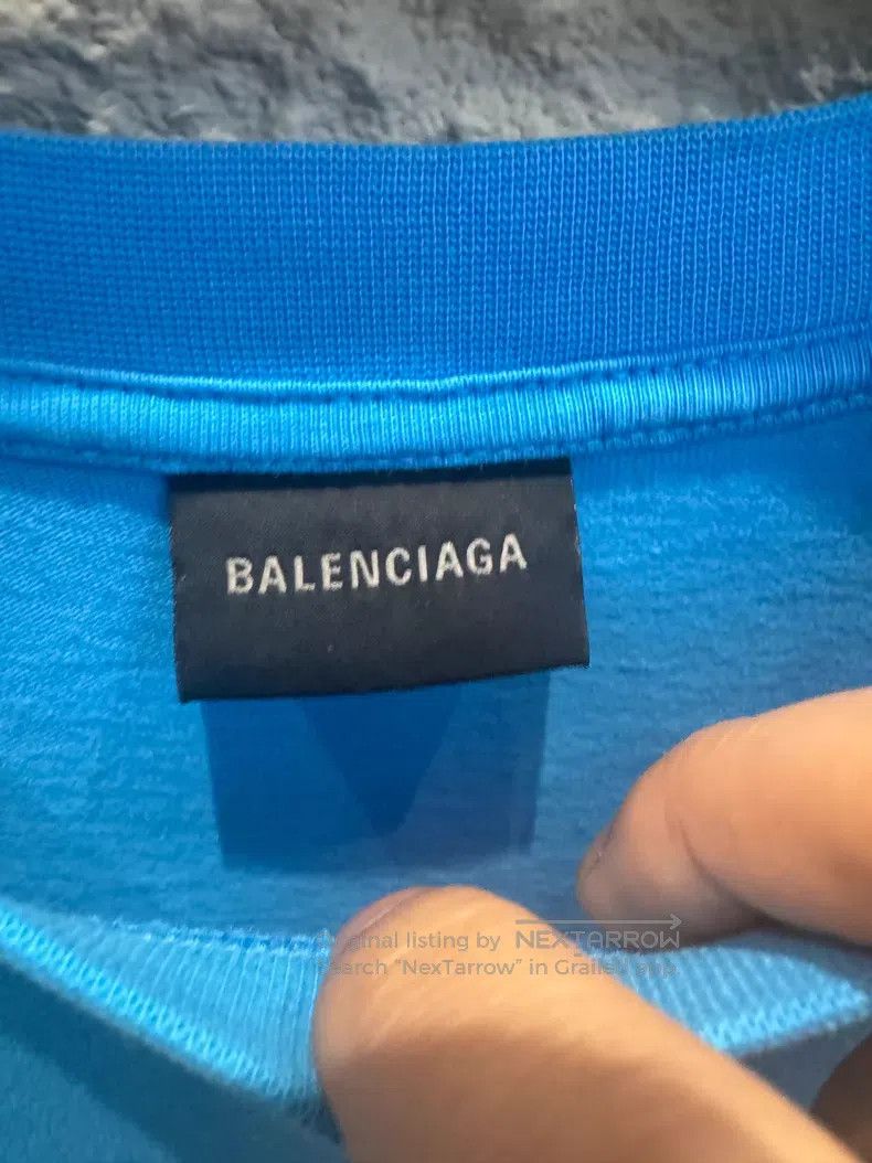 Balenciaga Balenciaga Blue Logo Lettering Print Short Sleeve T-Shirt Size US S / EU 44-46 / 1 - 3 Thumbnail