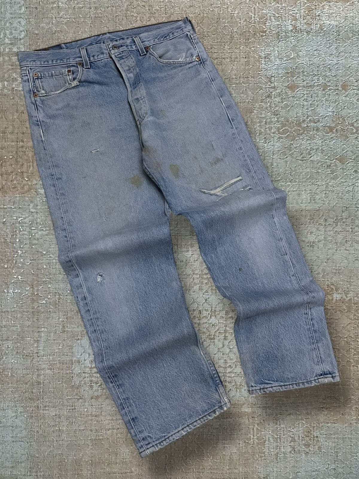 Levi's Vintage Clothing Vintage 1990s Designer Levis 501XX Distressed Classic Denim Size US 34 / EU 50 - 2 Thumbnail