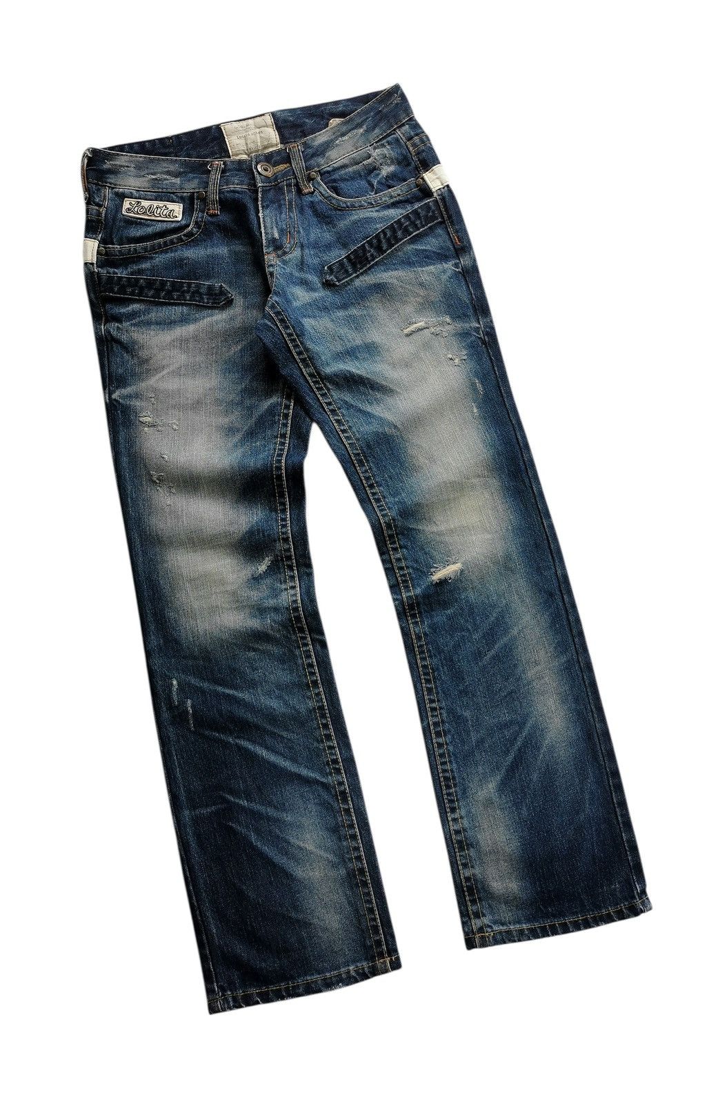If Six Was Nine Flare Jeans Lolita Acid Wash Clawmark Boot Cut Denim 🔸 Size US 30 / EU 46 - 3 Thumbnail