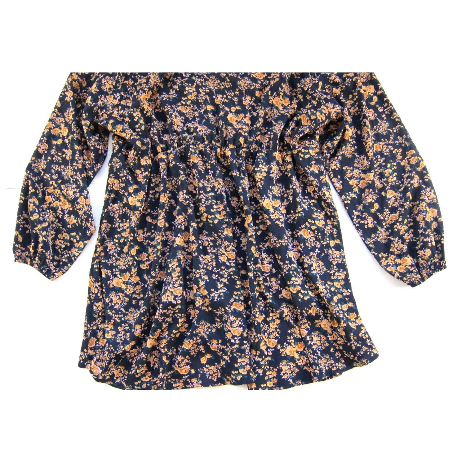 Vintage NWT Bloomchick Blouse Floral V-Neck Long Sleeve Peasant Blue 22-24 Womens Blouse 22-24 Plus NYT Size 3XL / US 20-22 - 6 Thumbnail