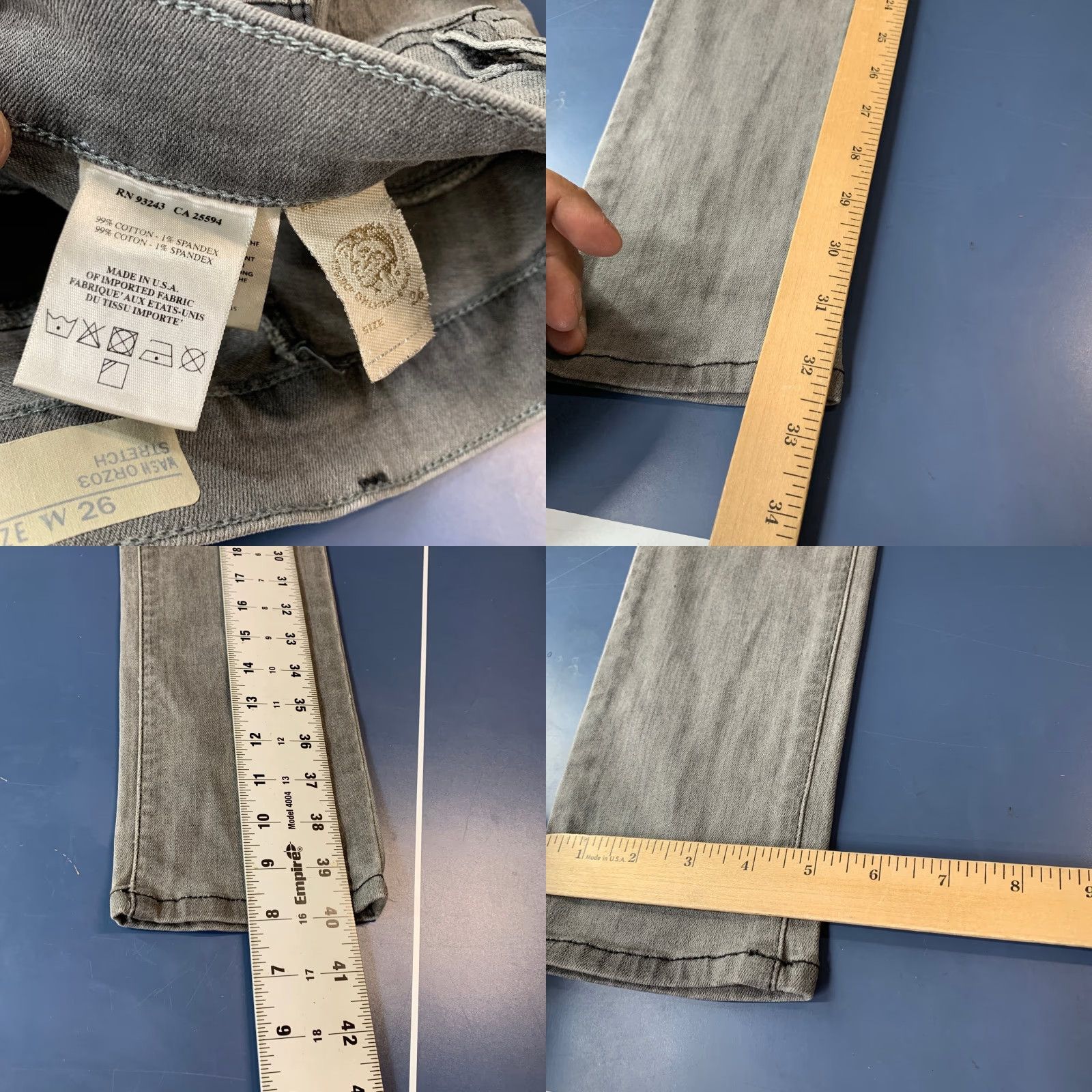 Diesel Diesel Jeans Womens 26 Gray Stretch Jeggings Low Rise 26x32.5 Slim 5-Pocket Denim Leather Logo No Vintage N/A Size 26" / US 2 / IT 38 - 8 Thumbnail