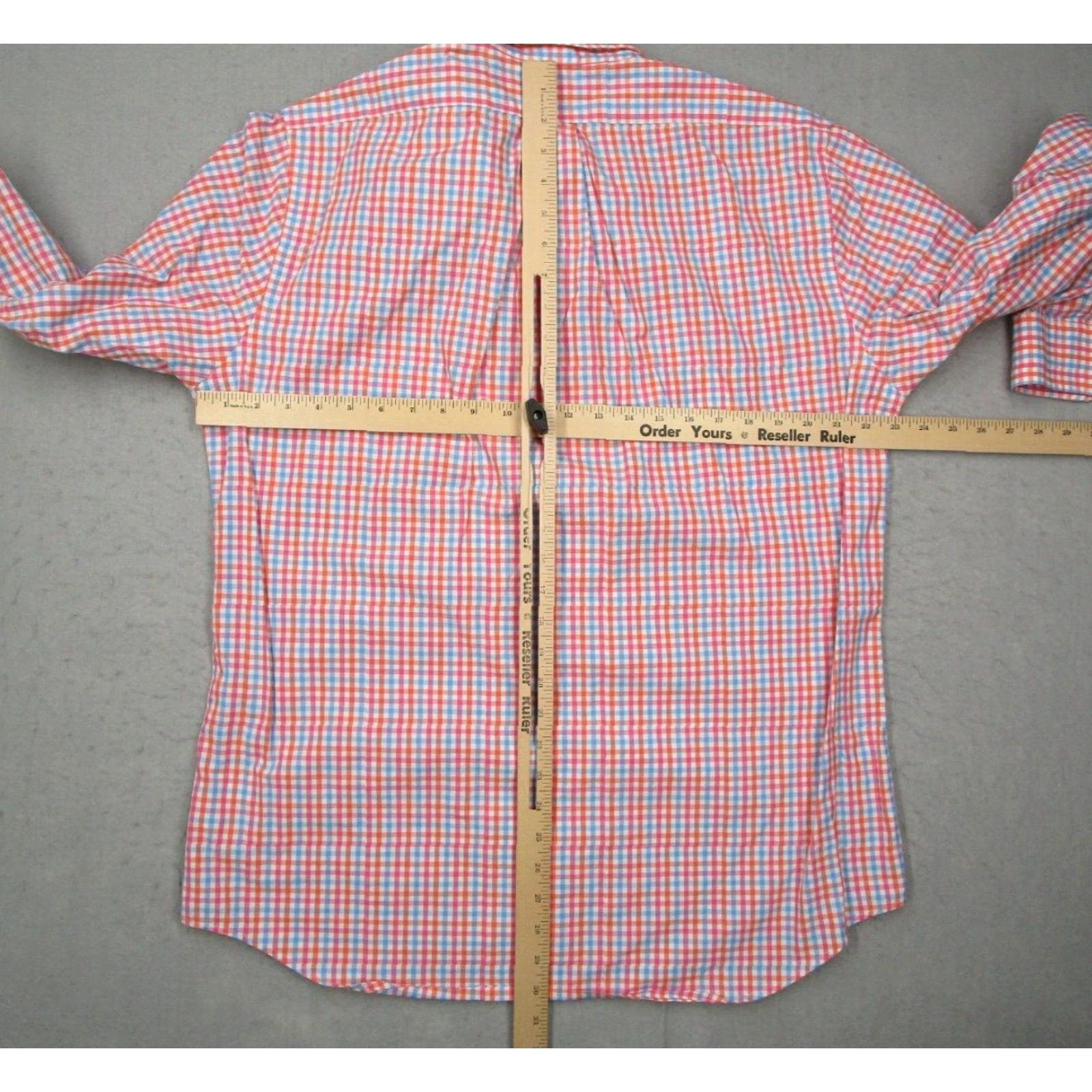 Vineyard Vines VINTAGE Vineyard Vines Men's Button-Up Shirt Large Slim Fit Orange Check Casual Business Summer Fall Spring Winter Whale Logo Size US L / EU 52-54 / 3 - 4 Thumbnail