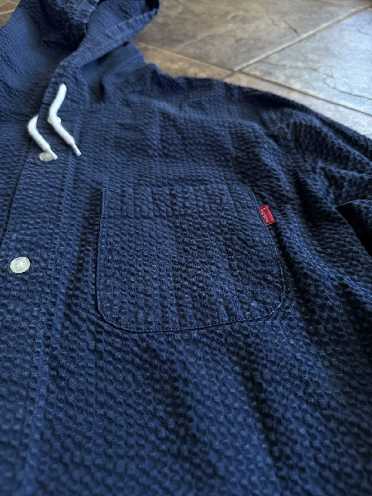 Supreme Supreme SS15 Seersucker Hooded Button Up Size US M / EU 48-50 / 2 - 3 Thumbnail