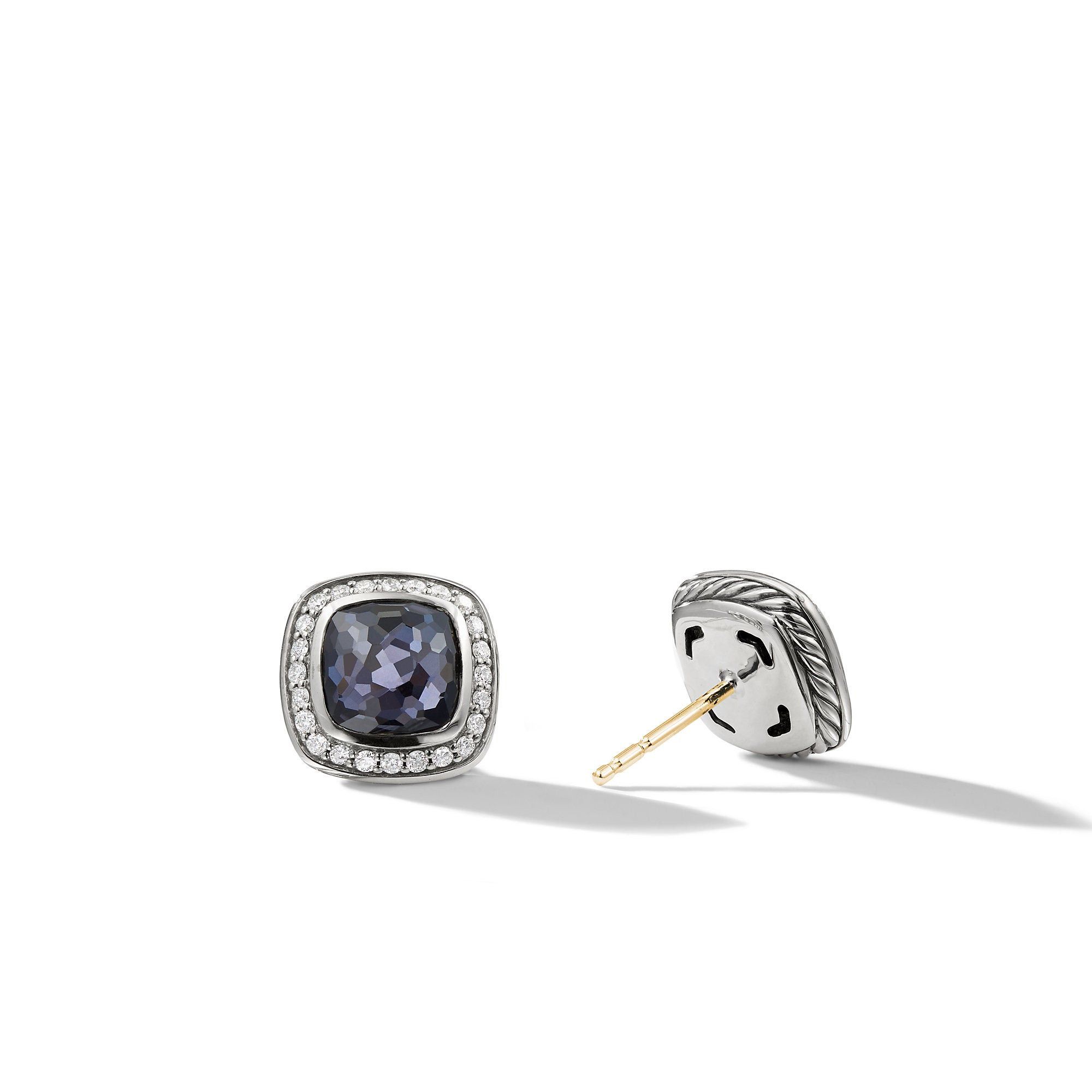 David Yurman o1w1db10525 E12310D Earrings in Silver with Orchid & Diamond Size ONE SIZE - 2 Thumbnail