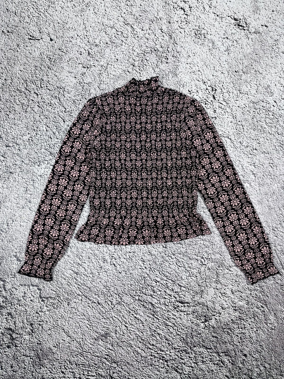 Sandro Vintage Sandro Stretch Floral Turtleneck Blouse Top Size M / US 6-8 / IT 42-44 - 8 Thumbnail