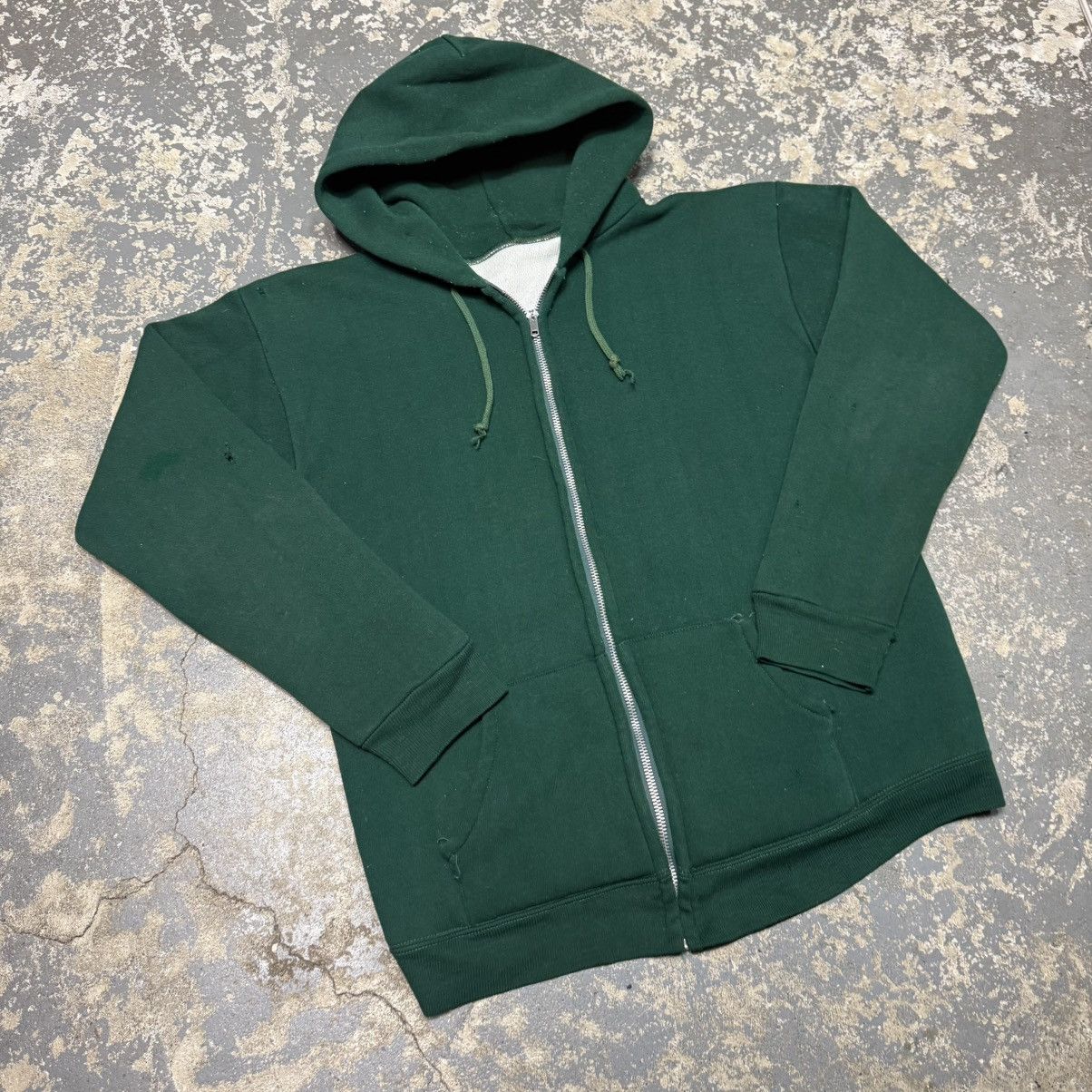 Vintage True Vintage Green Cotton Waffle Insulated Thermal Zip Hoodi Size US M / EU 48-50 / 2 - 10 Thumbnail
