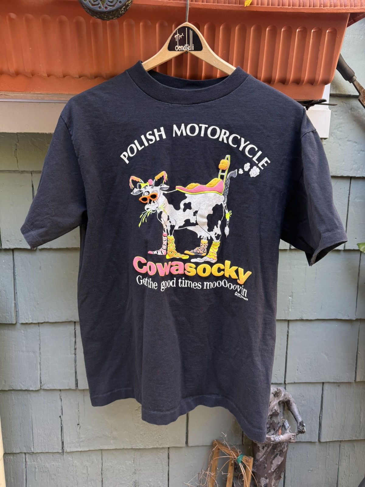 Vintage Vintage motorcycle tee 1990s single stitch L softee Size US L / EU 52-54 / 3 - 1 Thumbnail