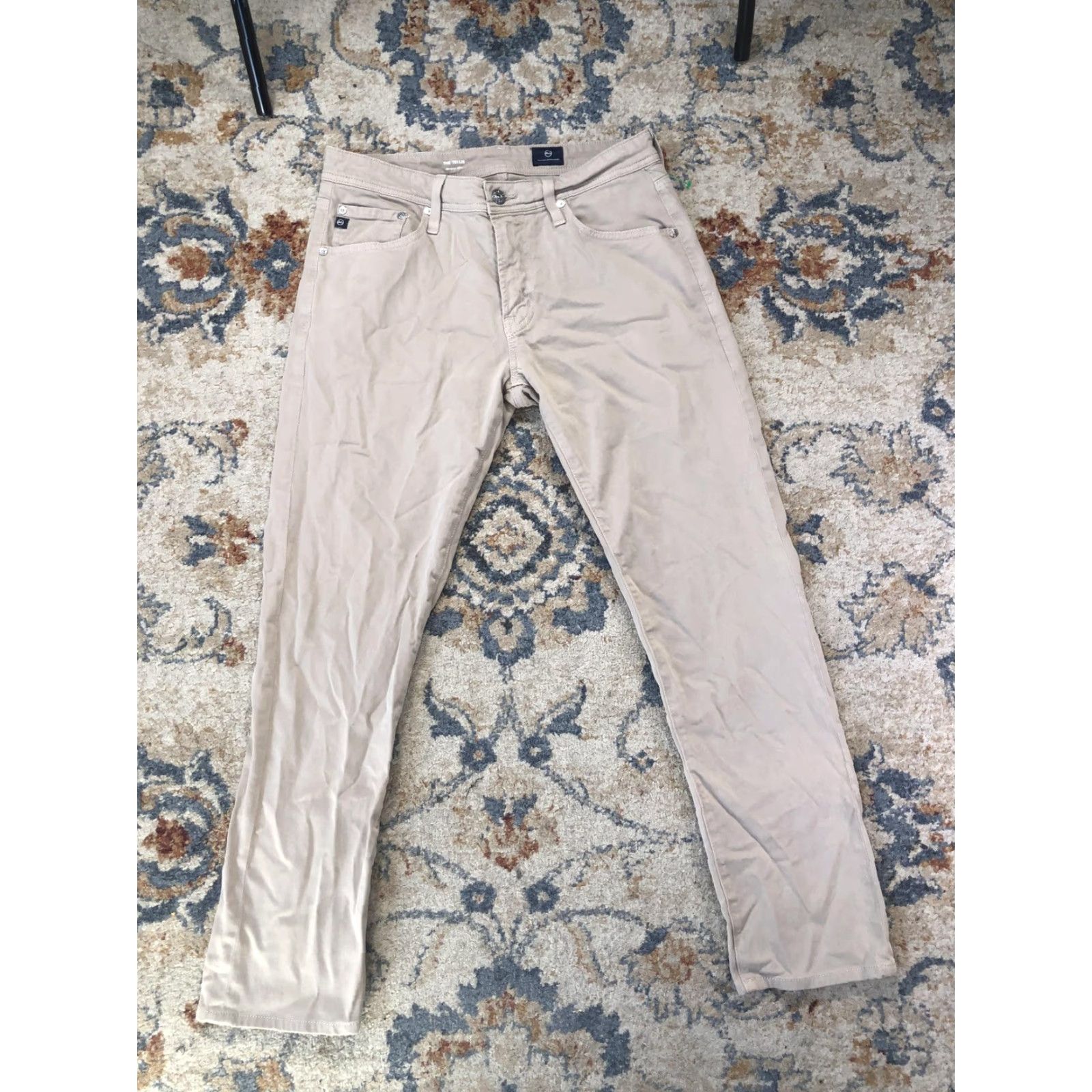 Vintage AG Adriano Goldschmied The Tellis Jeans Mens 31x29 Beige Slim Tapered Stretch Size US 31 - 2 Thumbnail