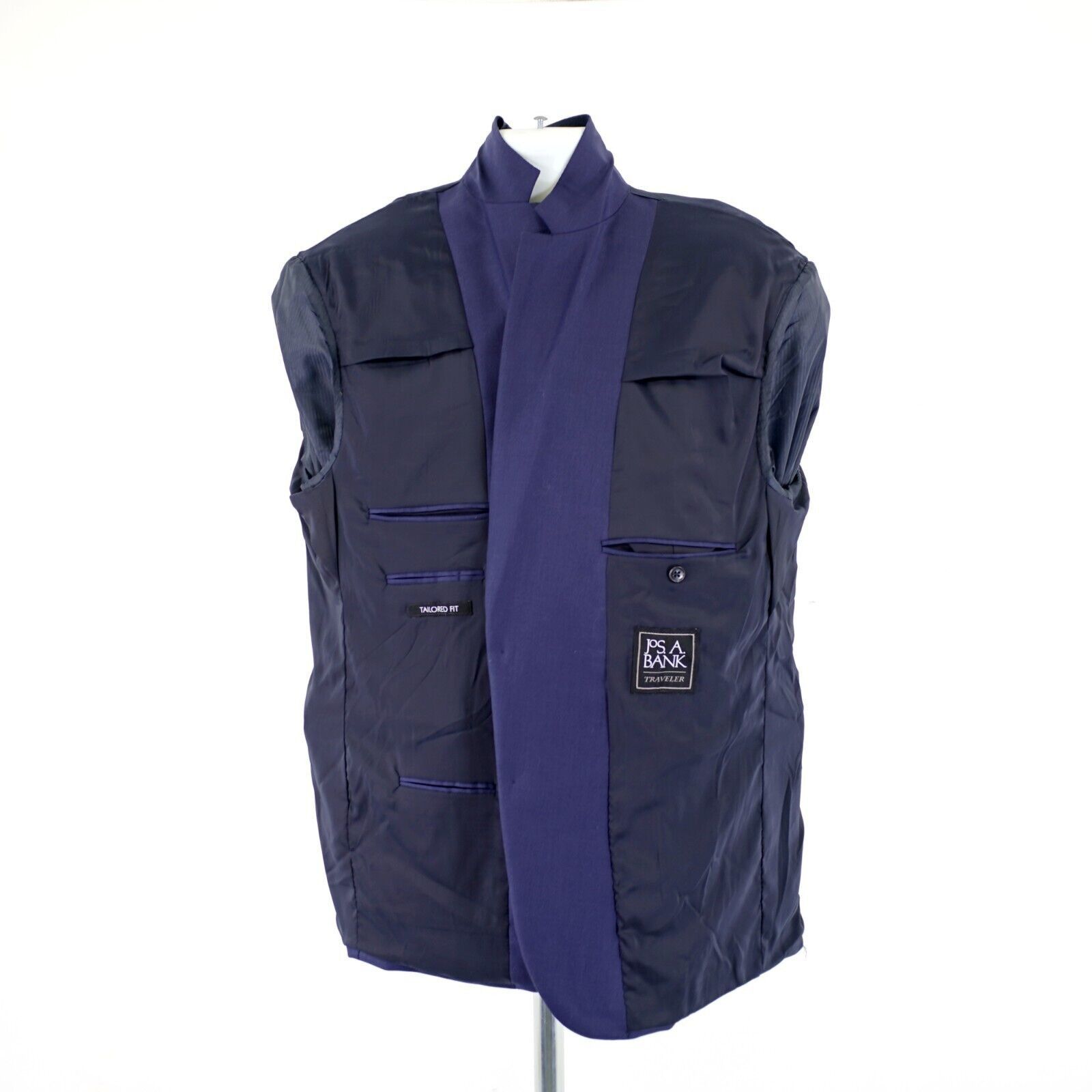 Jos. A. Bank Jos A Bank Travelers Tailored Fit Wool Blue Twill 46R / Slim Size 46R - 12 Thumbnail