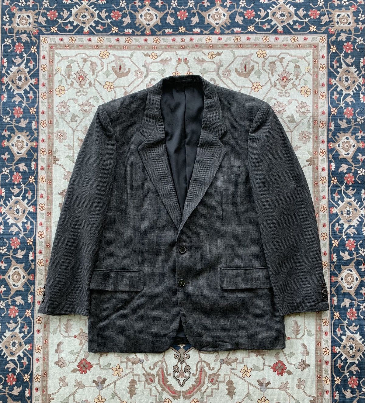 Rei Kawakubo ARCHIVE ! AD1988 COMME des GARCONS HOMME GLENCHECK WOOL COAT Size US M / EU 48-50 / 2 - 1 Thumbnail