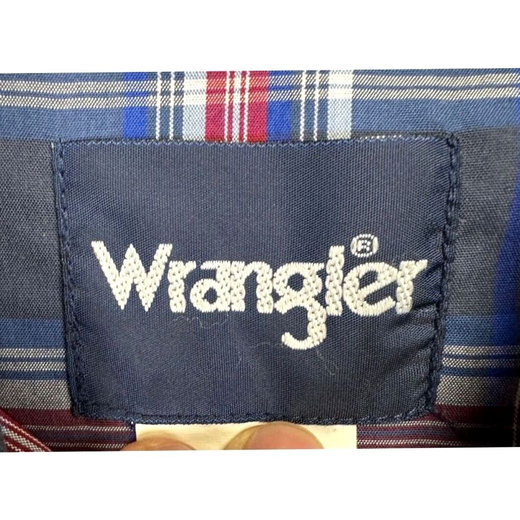Wrangler Wrangler Western Shirt Mens Medium Blue Plaid Pearl Snap Button Up Cowboy Pocket Shirt Size US M / EU 48-50 / 2 - 4 Thumbnail