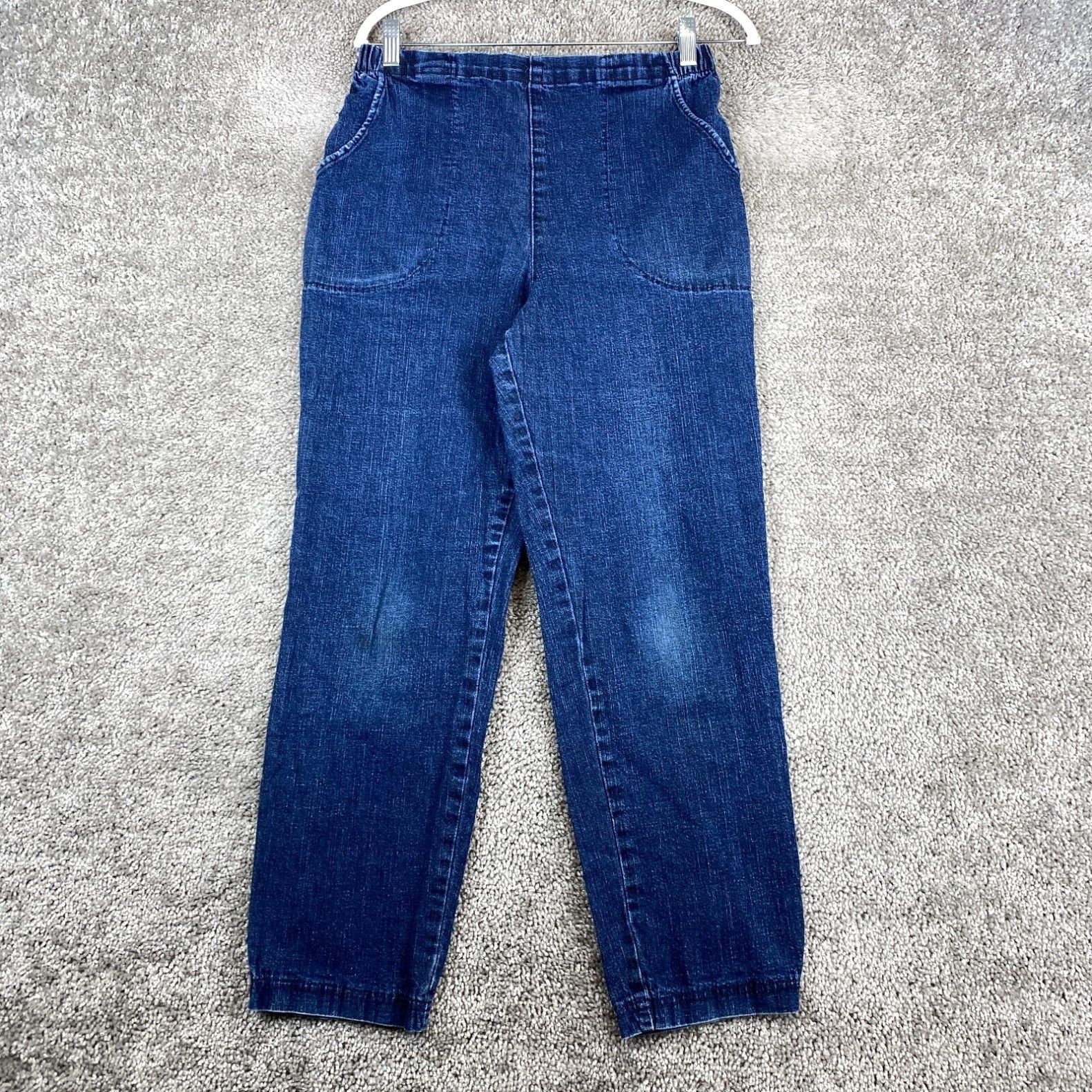 Croft & Barrow The Effortless Stretch Pants Womens Size 8 Short Blue Pull  On 