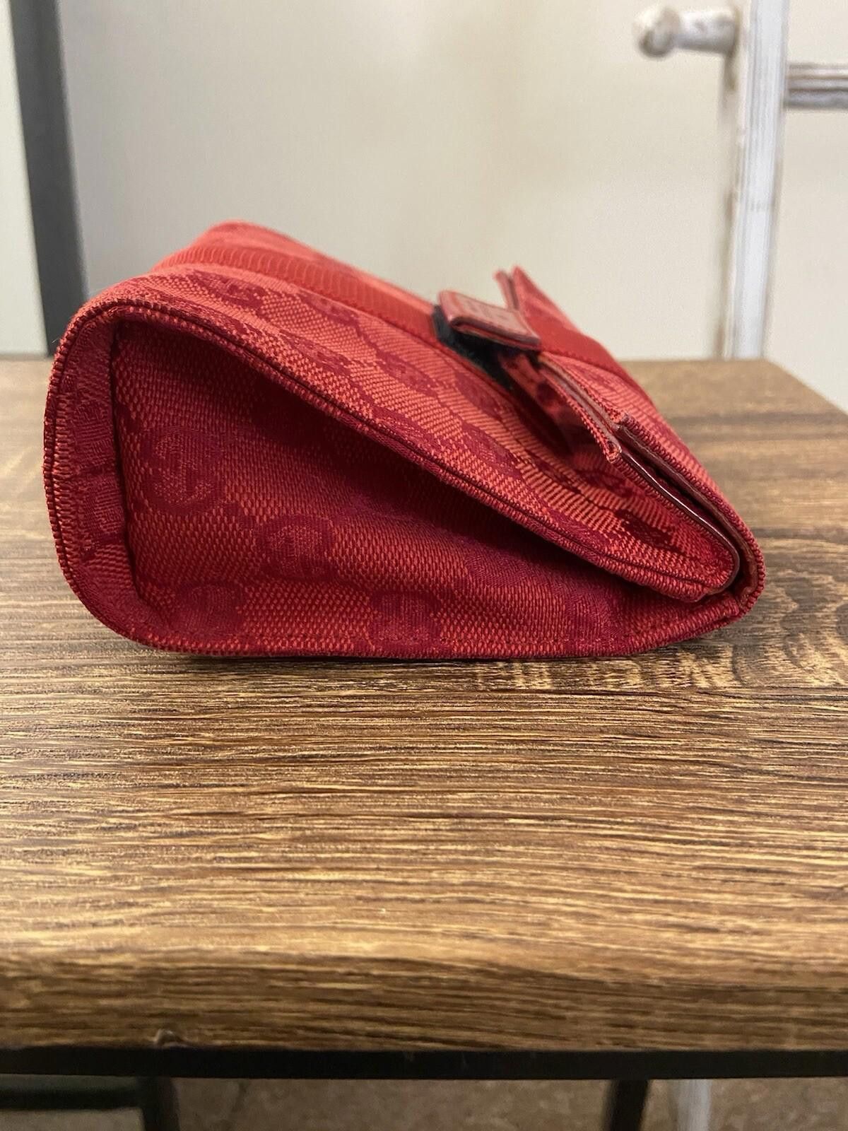 Gucci Gucci red sturdy canvas clutch pouch cosmetic bag, v good Size ONE SIZE - 3 Thumbnail