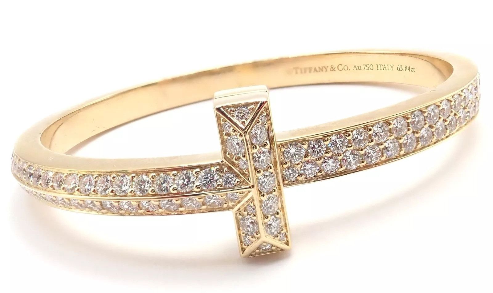 Tiffany & Co. Tiffany & Co 18k Yellow Gold Diamond T1 Wide Bangle Bracelet Size ONE SIZE - 10 Thumbnail