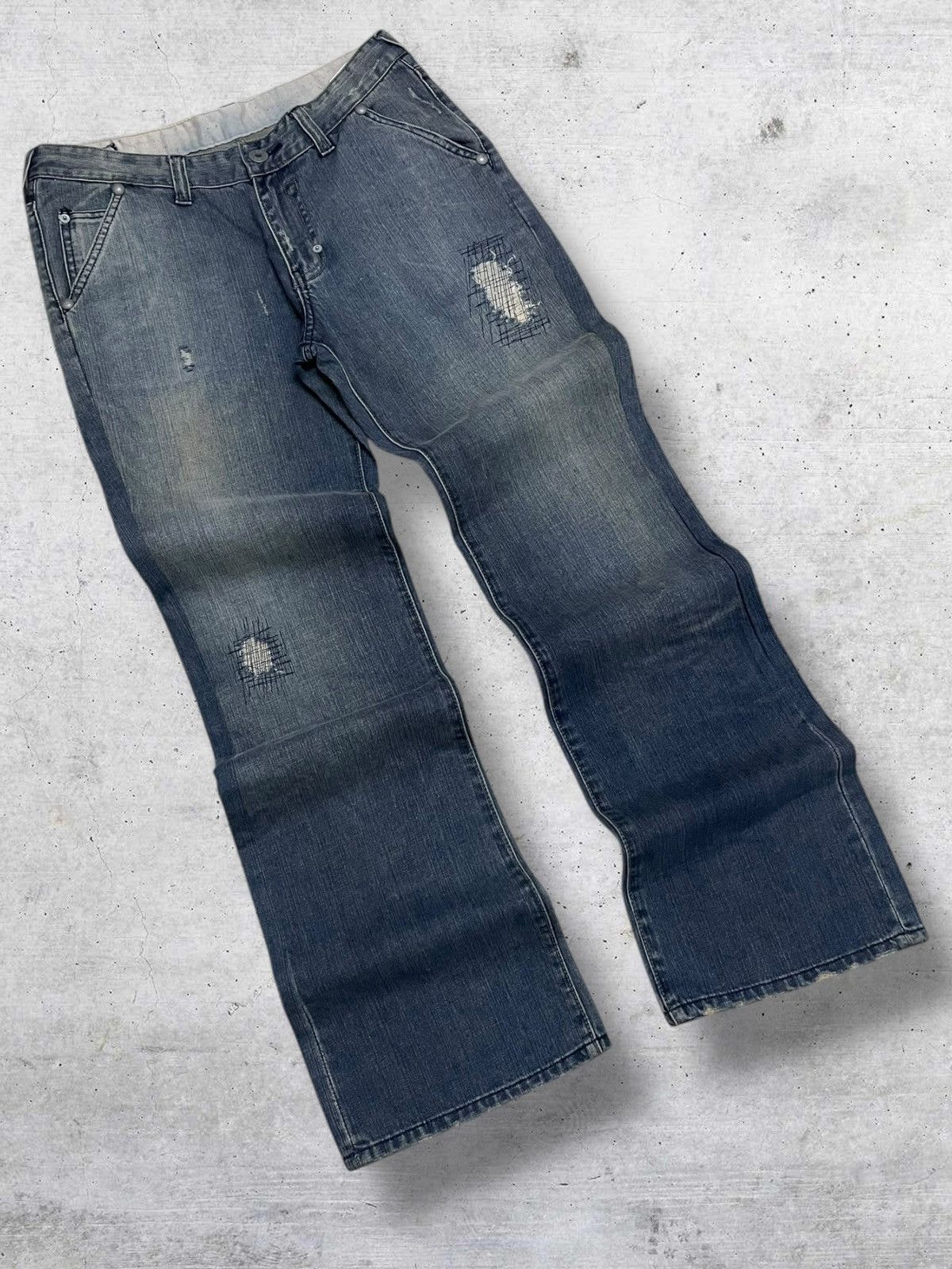 Hysteric Glamour RUSH HOUR 90S JAPAN DESIGNER DISTRESSED FLARED ICONIC DENIM Size US 32 / EU 48 - 2 Thumbnail