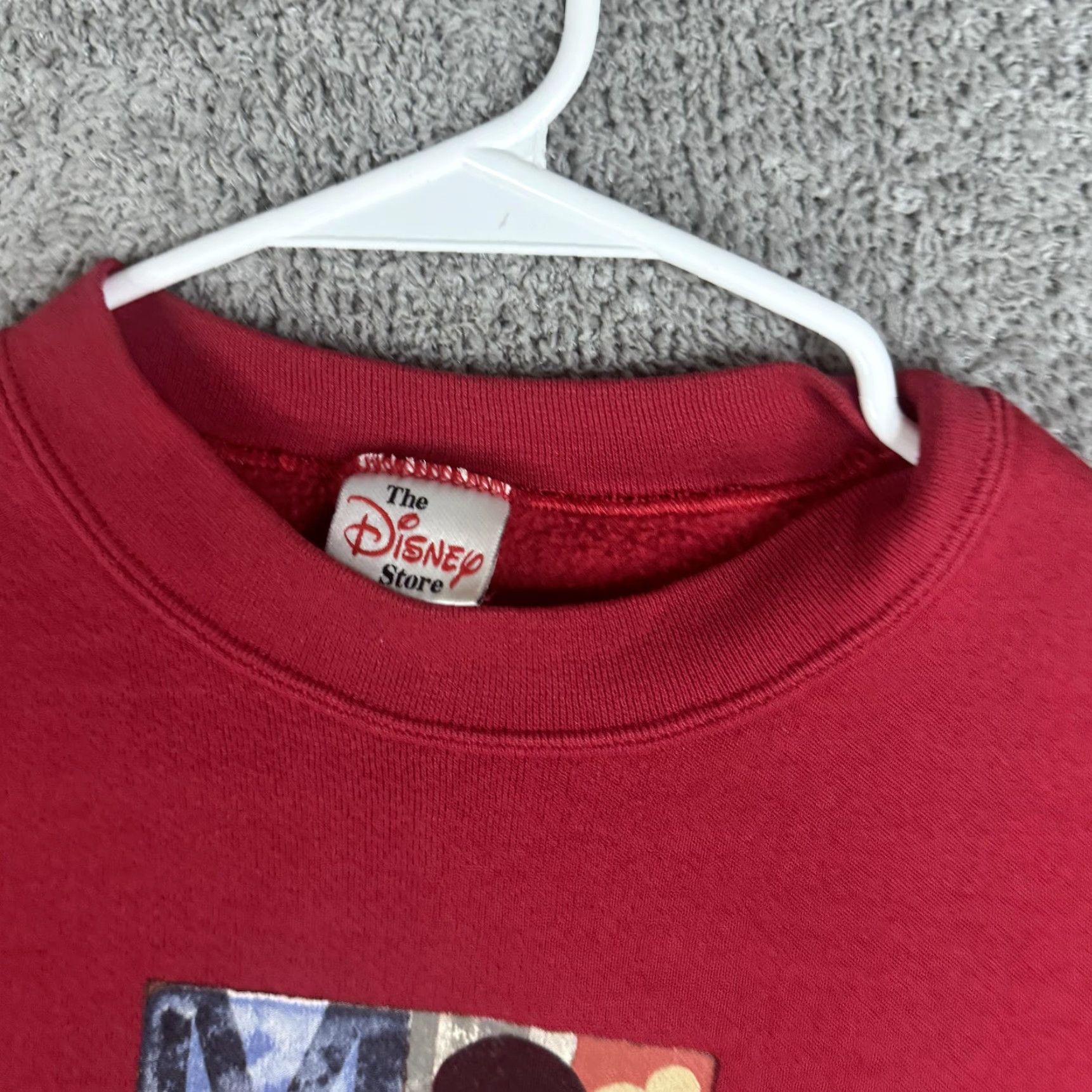 Disney VINTAGE Mickey Mouse Sweatshirt Mens M Red Graphic Print The Disney Store Crew Neck Pullover Fleece Cotton Polyester Long Sleeve Size US M / EU 48-50 / 2 - 7 Thumbnail