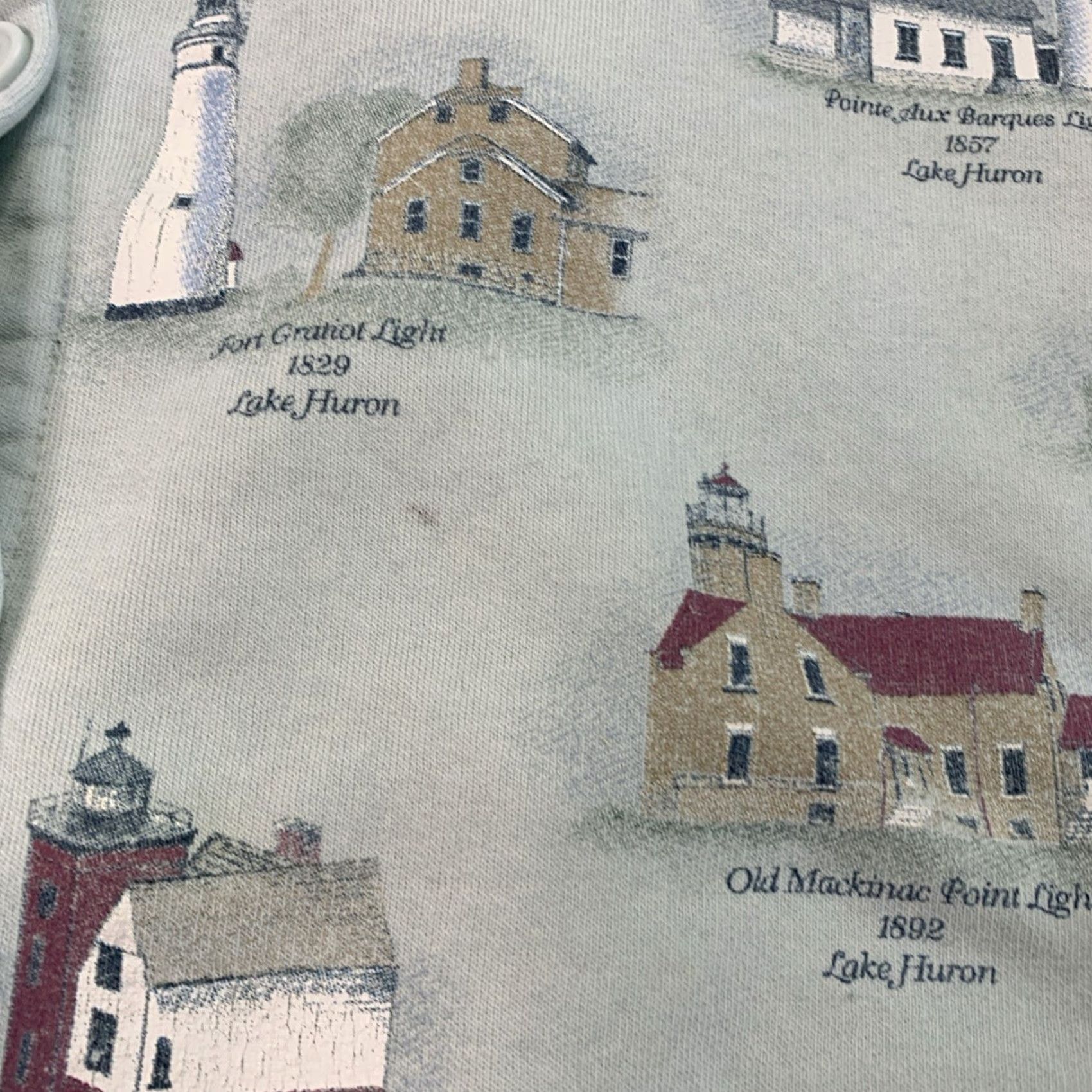 Vintage VINTAGE Grandmacore Cottage All Over Print Lighthouse Cardigan USA Large Cardigan Womens L Blue USA Graphic Knit Vintage Sagacity Size L / US 10 / IT 46 - 4 Thumbnail