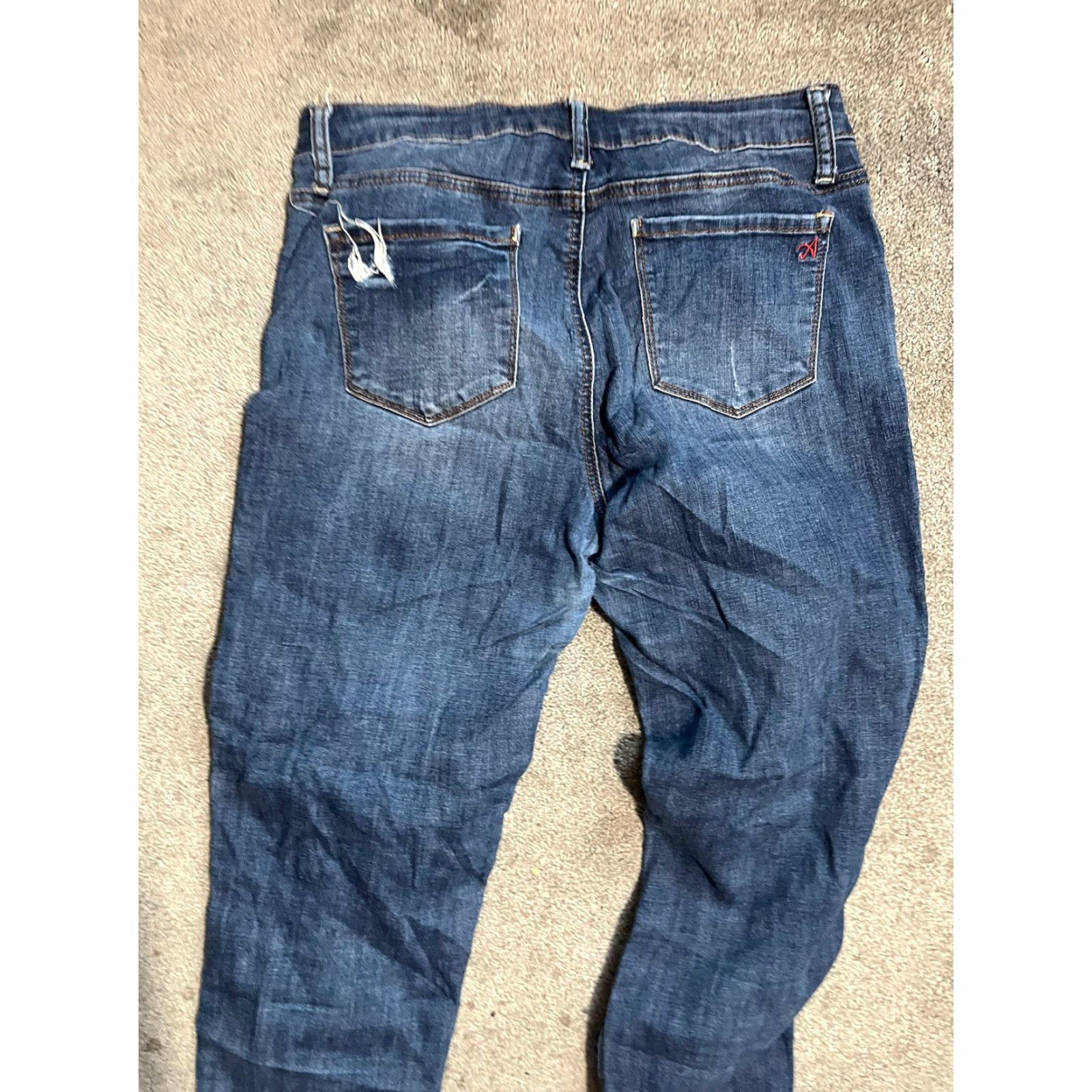 Vintage Special A Jeans Dark Wash Distressed Skinny Jeans Jr. Size 13 Womens Jeans Distressed Skinny 13 Blue 90s? Size 34" / US 12 / IT 48 - 4 Thumbnail