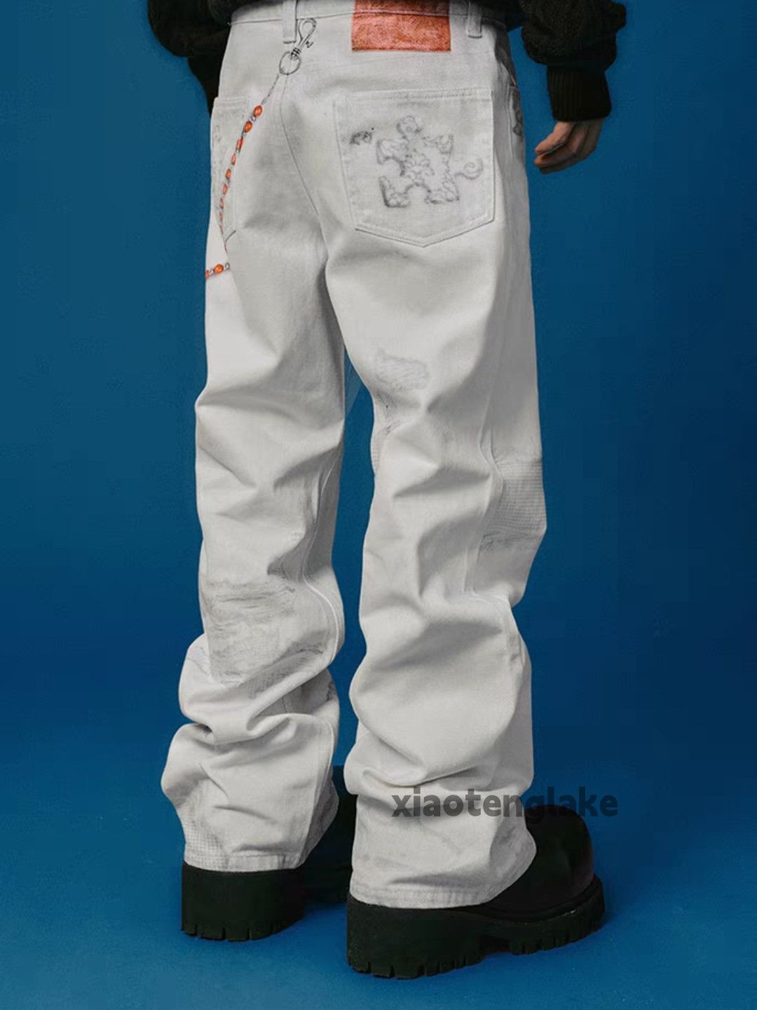 Jean Unisex outdoor utility print loose baggy hiphop pants Size US 32 / EU 48 - 6 Thumbnail