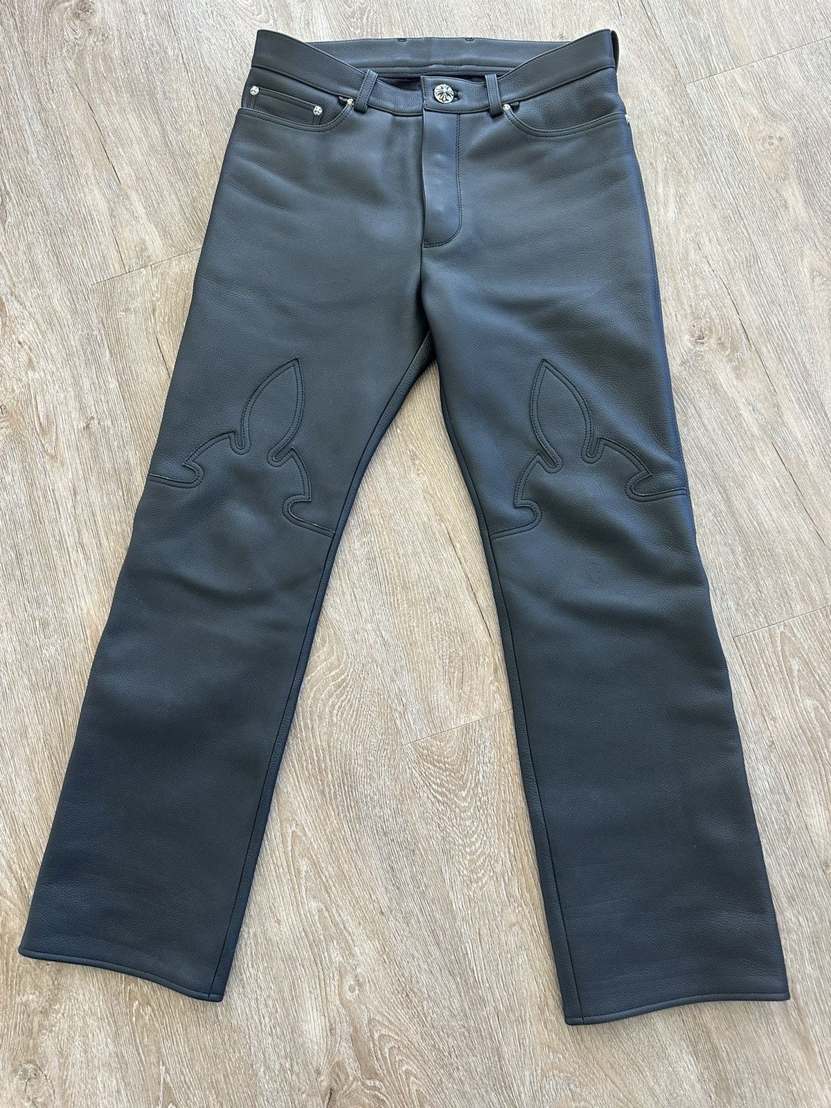Chrome Hearts Black leather Chrome Heart pants Size US 32 / EU 48 - 1 Thumbnail