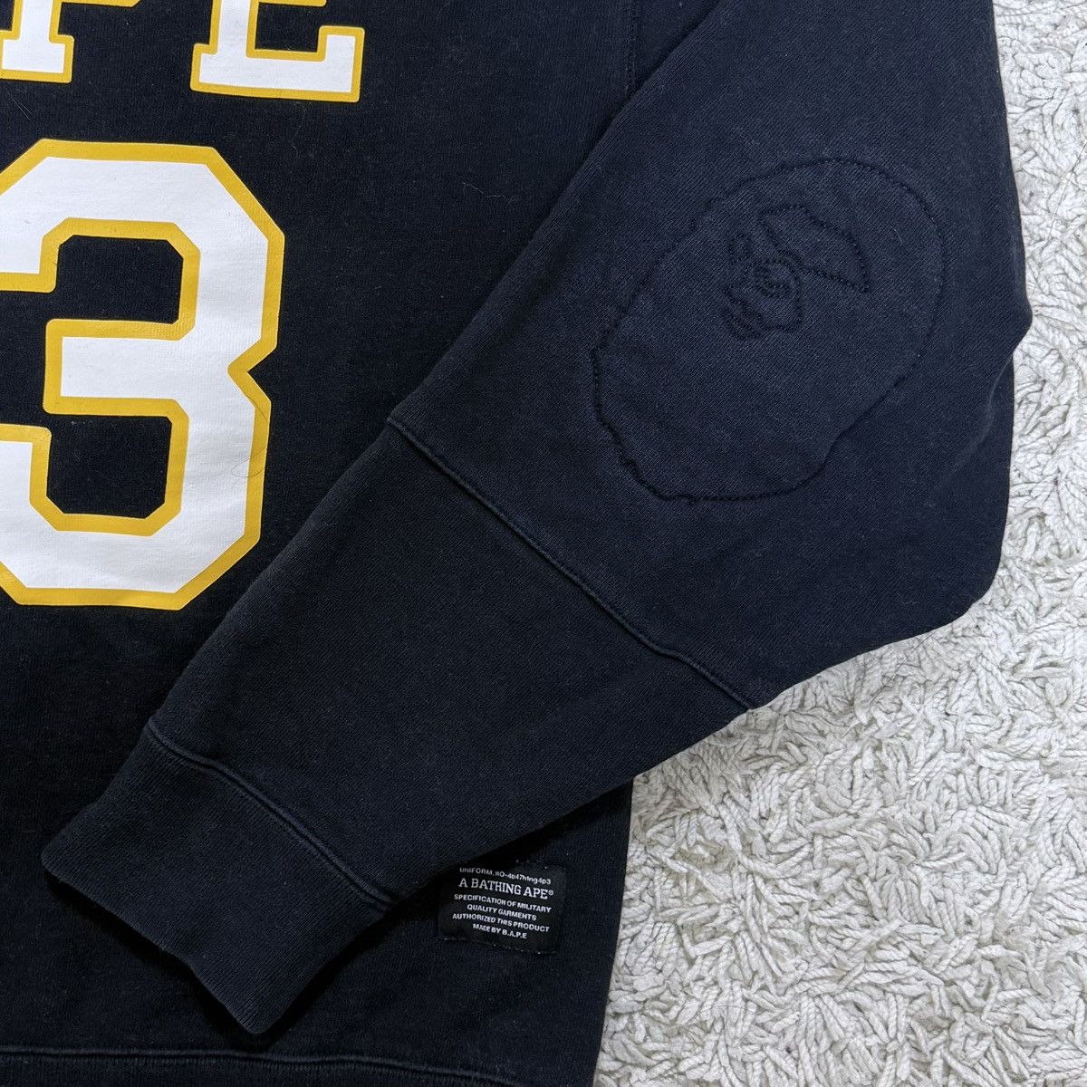 Bape BAPE “93” Black Crewneck Sweatshirt Yellow/White Print M Size US M / EU 48-50 / 2 - 3 Thumbnail