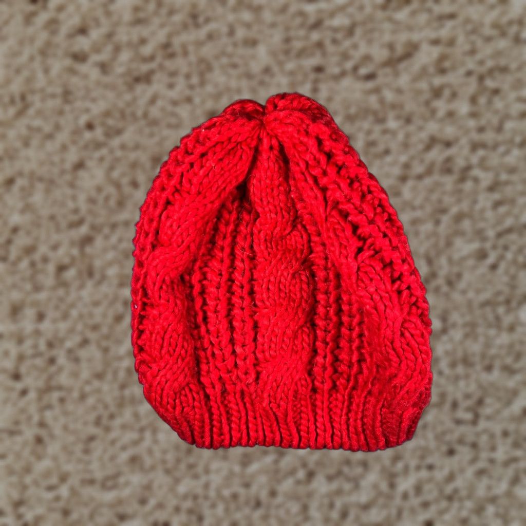 Vintage Mixit Beanie Womens One Size Red Cable Knit 100% Acrylic Winter Ski Outdoor Size ONE SIZE - 1 Thumbnail