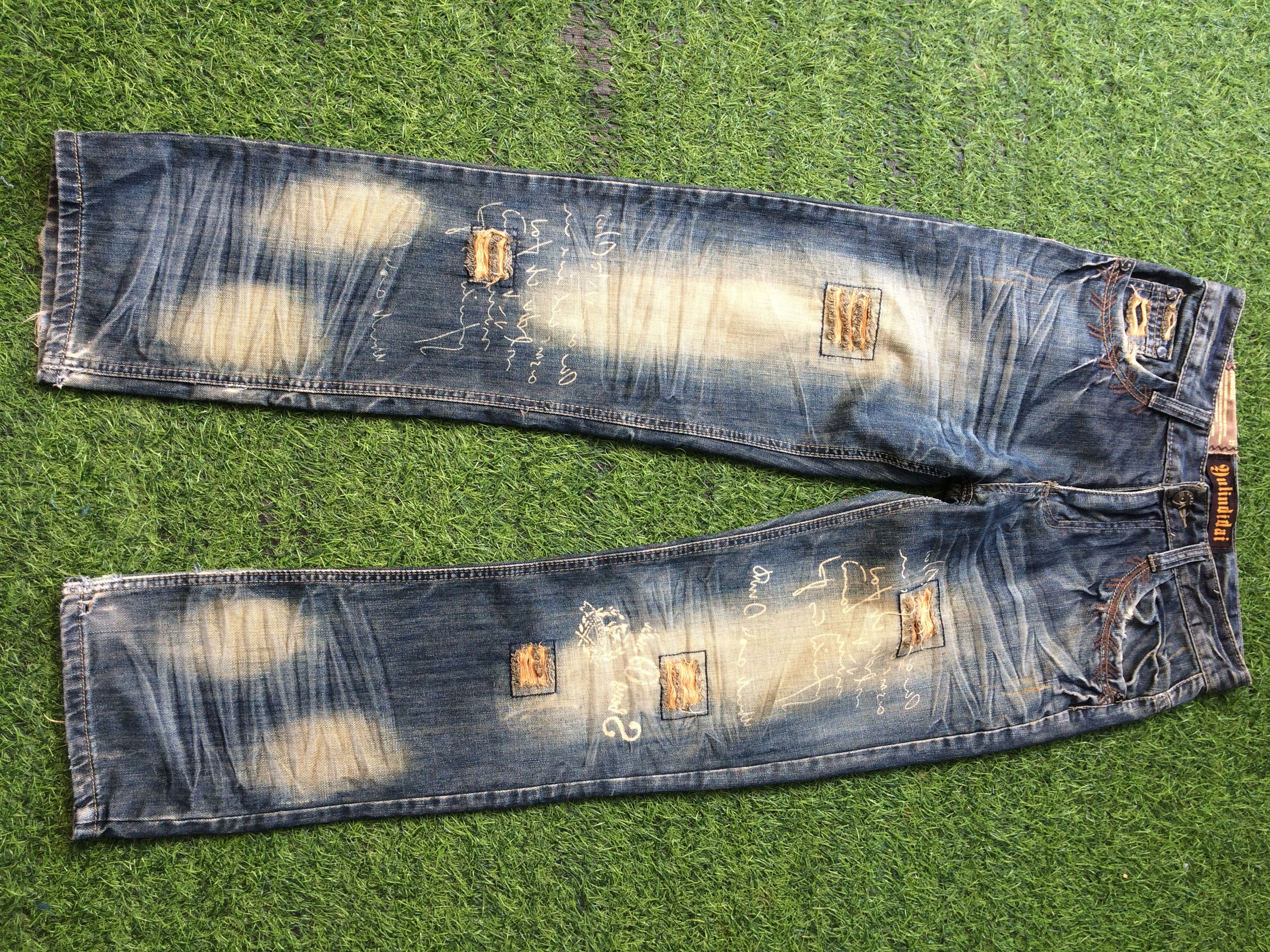 image of Archival Clothing x Unsound Rags Distressed Japanese Patchwork Jeans D-569 in Blue Jean (Size 30)