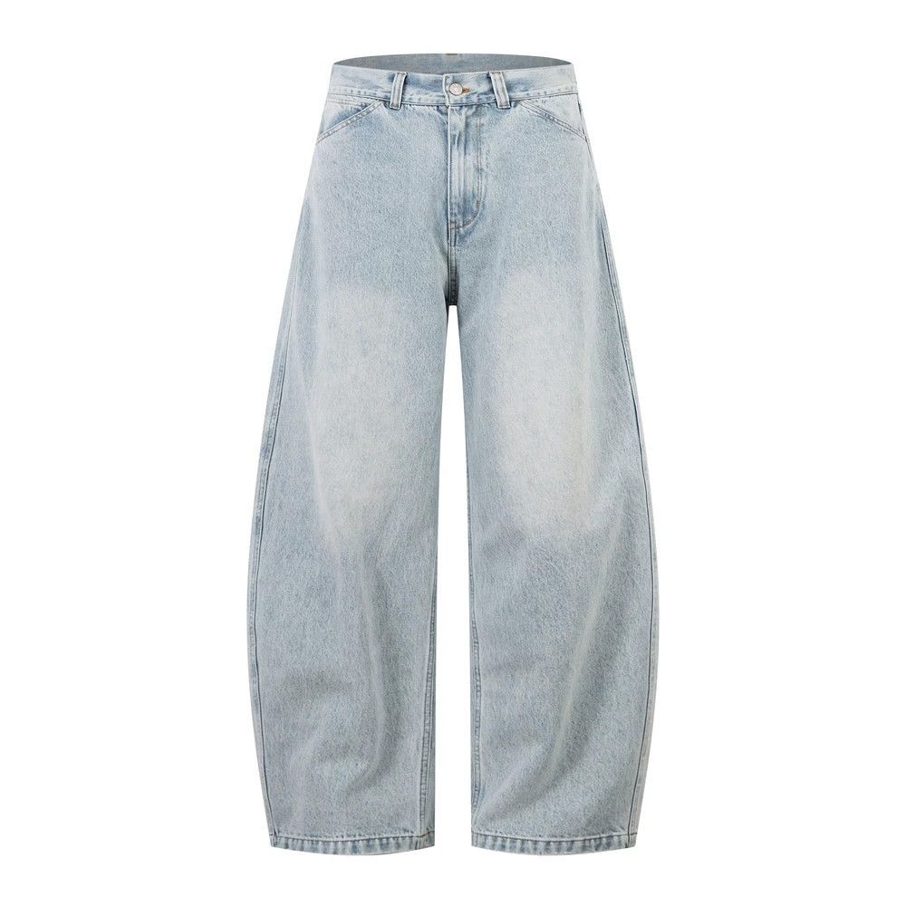 Jean Men's street punk distressed washed loose scimitar jeans Size US 32 / EU 48 - 1 Thumbnail