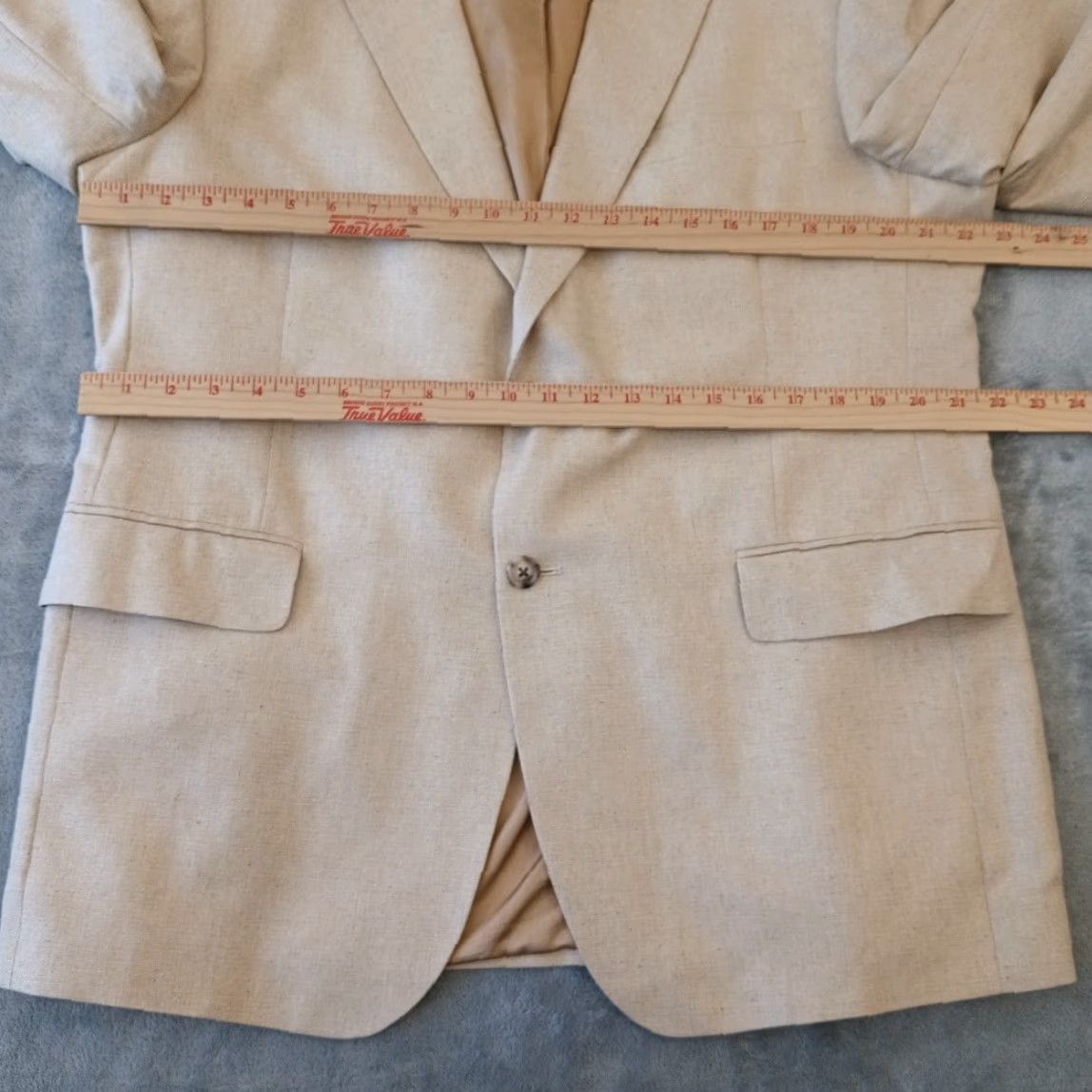 Jos. A. Bank Jos A Bank Blazer Mens 44 Beige Silk Two Button Single Vent Plaid Notch Lapel 2 Piece Jacket Coat Regular Raglan? Size 44R - 5 Thumbnail