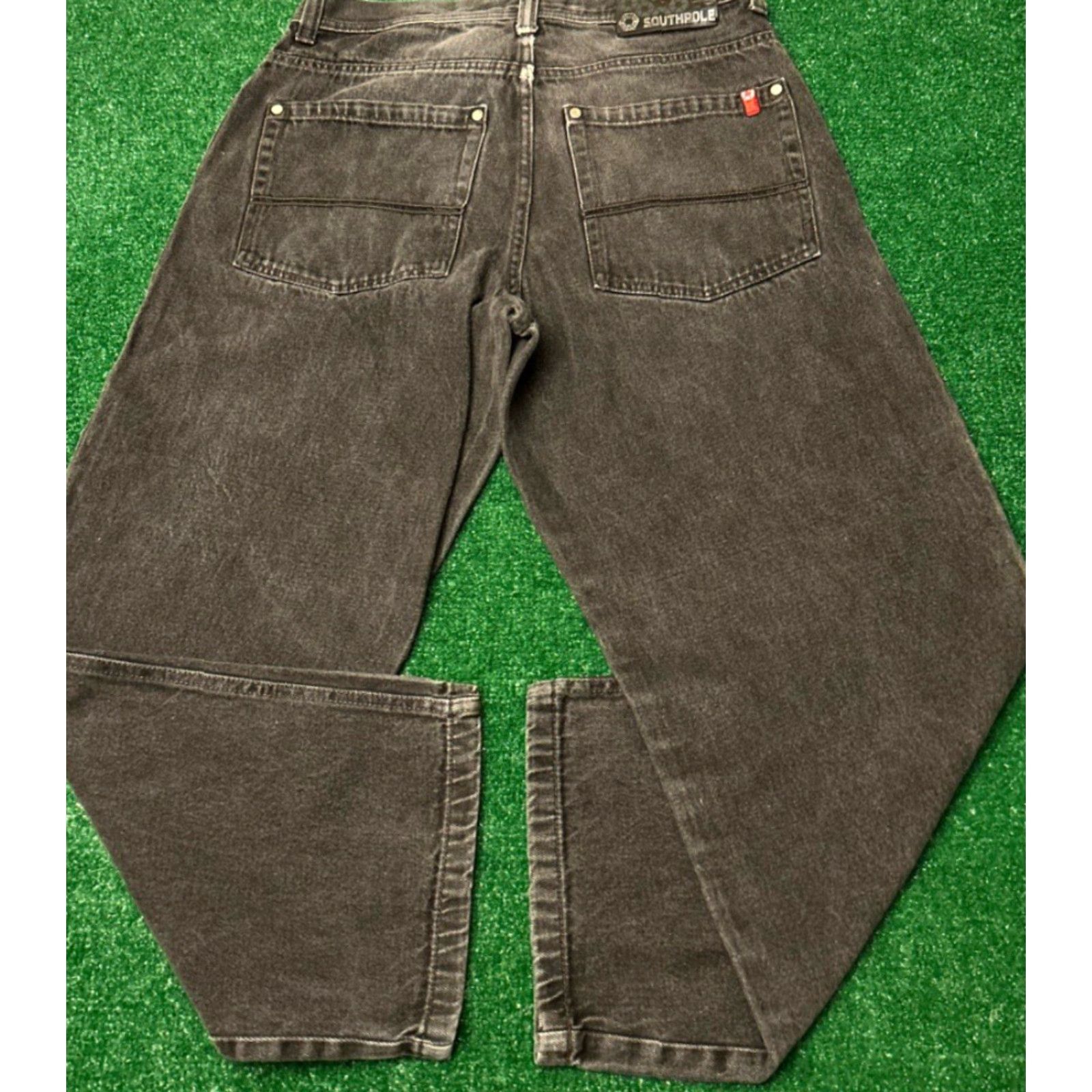 Southpole VINTAGE SouthPole Jeans Baggy Hip Hop Skater Grunge VTG Mens 34 Red Tab 34x30 Denim Black Wide-Leg Pockets Jeans Mens Size US 34 / EU 50 - 2 Thumbnail
