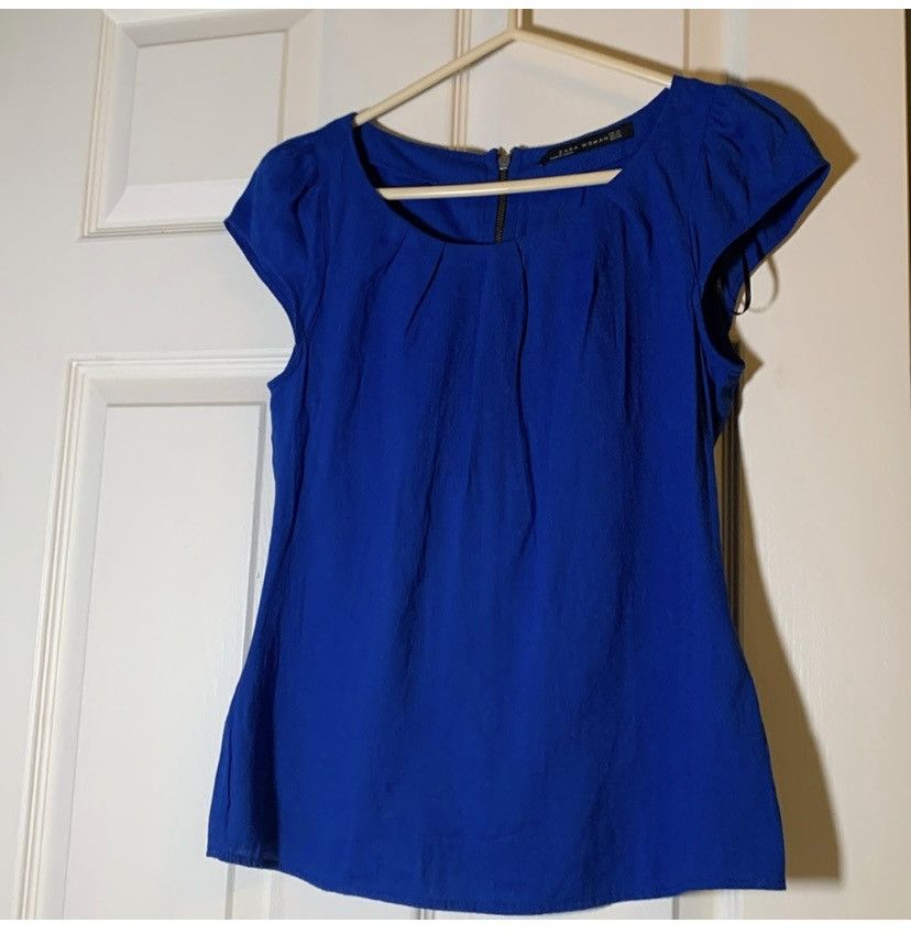 Zara Royal Blue Blouse - Zara Basica Size XS / US 0-2 / IT 36-38 - 3 Thumbnail