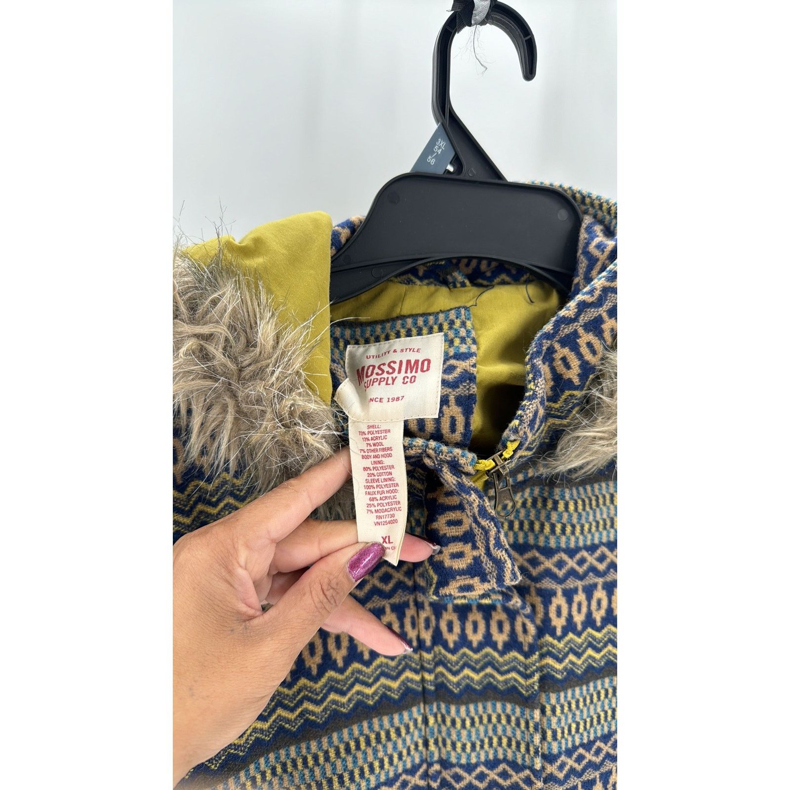 Columbia MOSSIMO Faux Fur Lined Hood SOUTHWESTERN western coat sz xL Size XL / US 12-14 / IT 48-50 - 4 Thumbnail