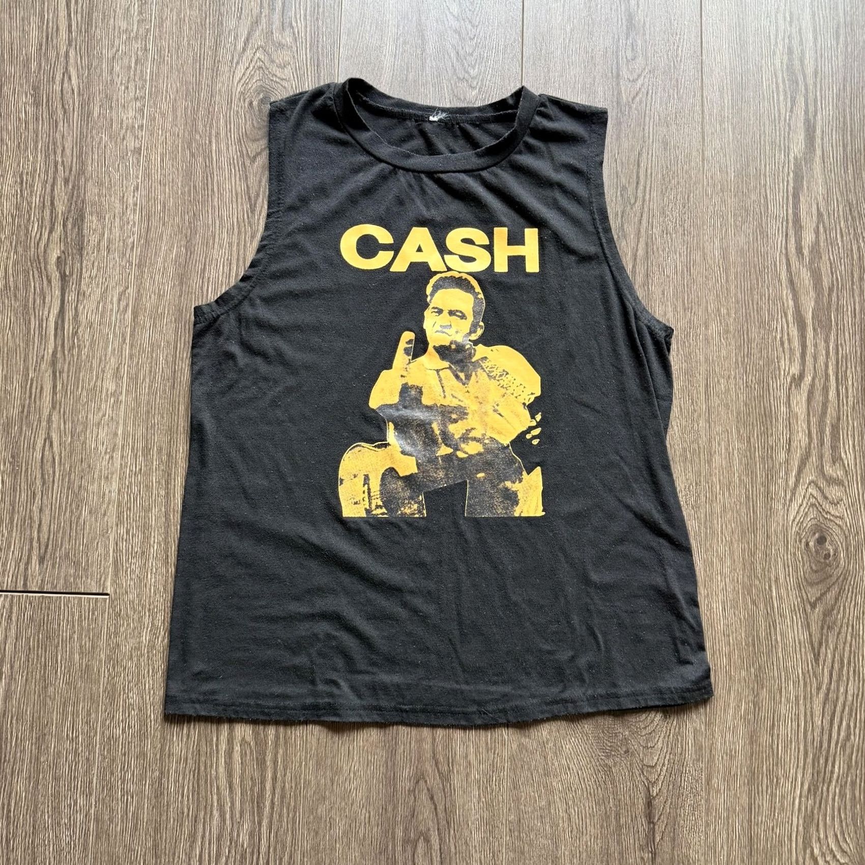 Vintage Johnny Cash Band Tee Shirt Mens Medium Black Y2K Graphic Sleeveless Tank Top Size US M / EU 48-50 / 2 - 3 Thumbnail
