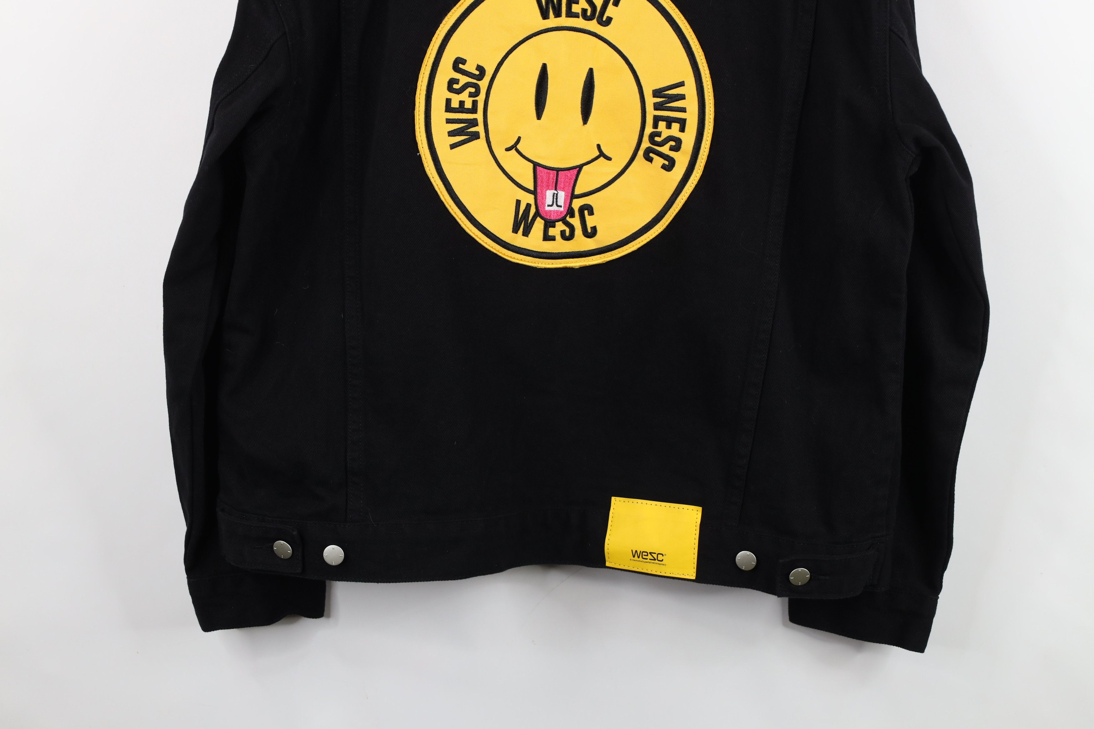 WeSC WESC Streetwear Happiness Smiley Face Denim Trucker Jacket Size US L / EU 52-54 / 3 - 16 Thumbnail