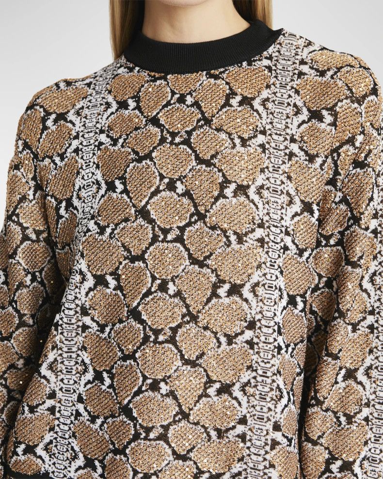 Balmain o1s1wg110825 Python Knit Sweatshirt in Brown Size S / US 4 / IT 40 - 7 Thumbnail