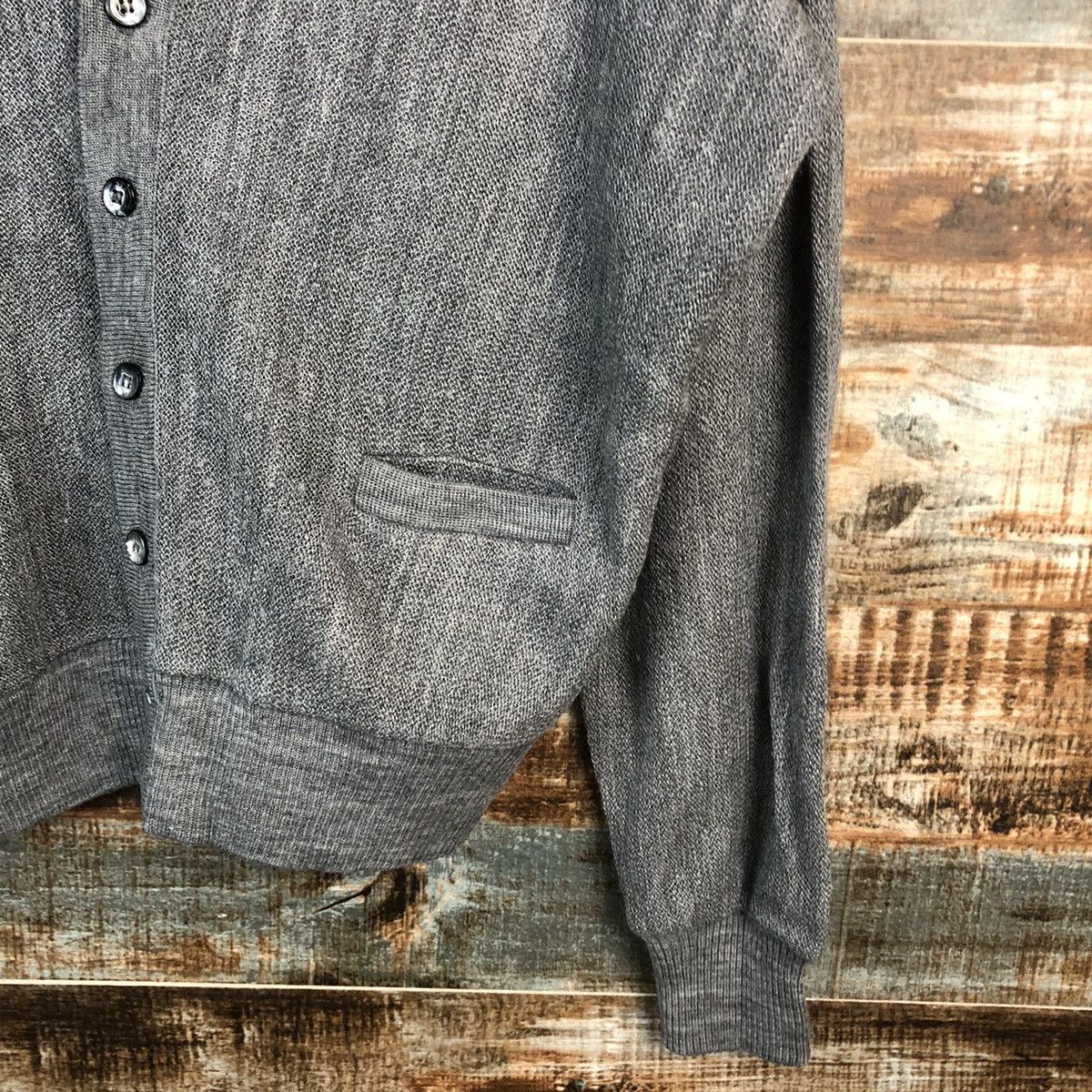 Japanese Brand DL Crocodille vintage Gray Cardigan Knitwear #C604 Size US M / EU 48-50 / 2 - 8 Thumbnail