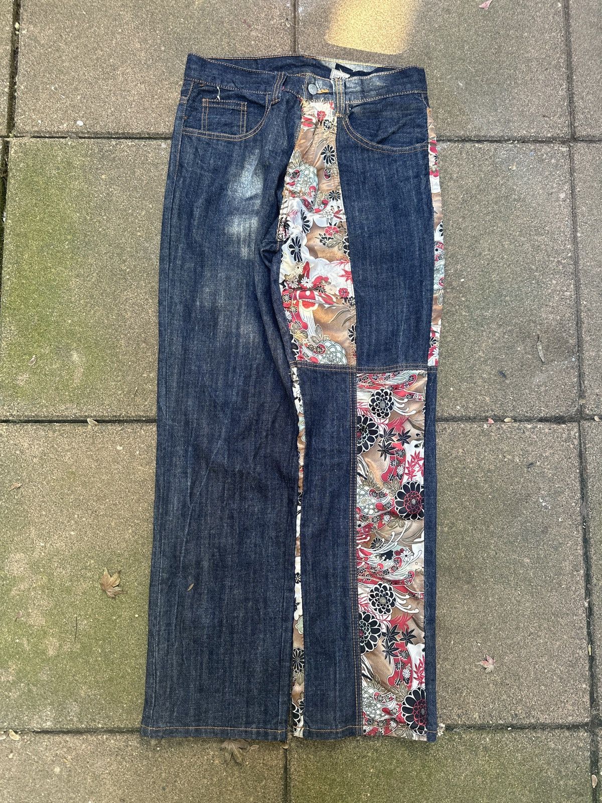 Japanese Brand × Vintage Vintage Y2K Juvenile Deliquent Patchwork Jeans Sz 30 Size US 30 / EU 46 - 1 Thumbnail